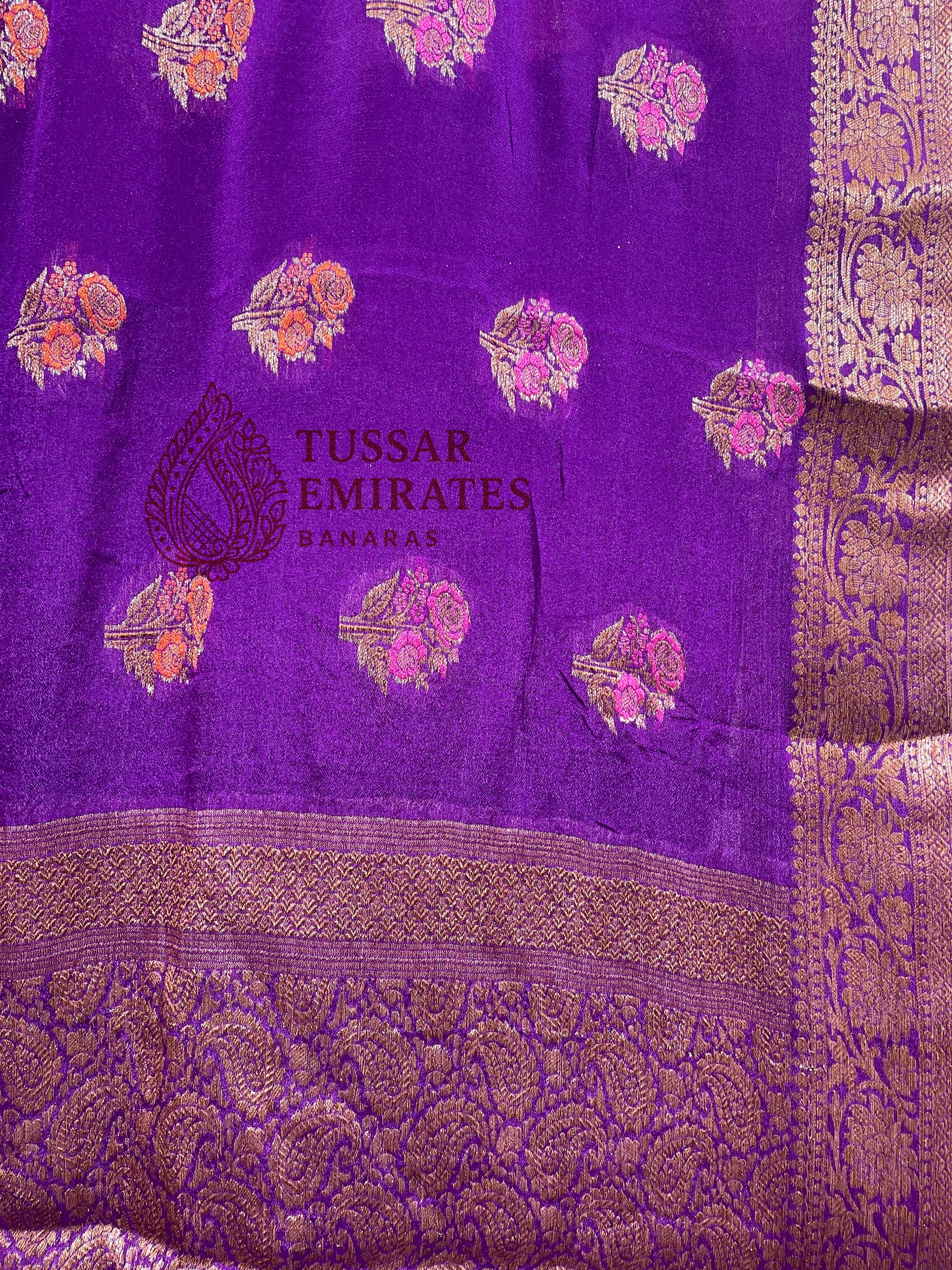 Pure Khaddi Chiffon Banarasi Saree