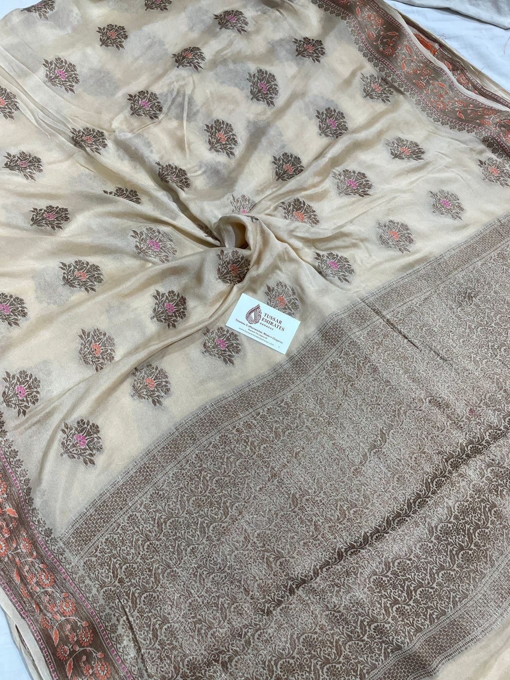 Khaddi Chiffon Banarasi Saree with Zari Work - Tussar Emirates