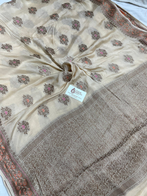 Khaddi Chiffon Banarasi Saree with Zari Work - Tussar Emirates