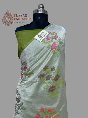 Pure Chiniya Silk Banarasi Saree - Tussar Emirates