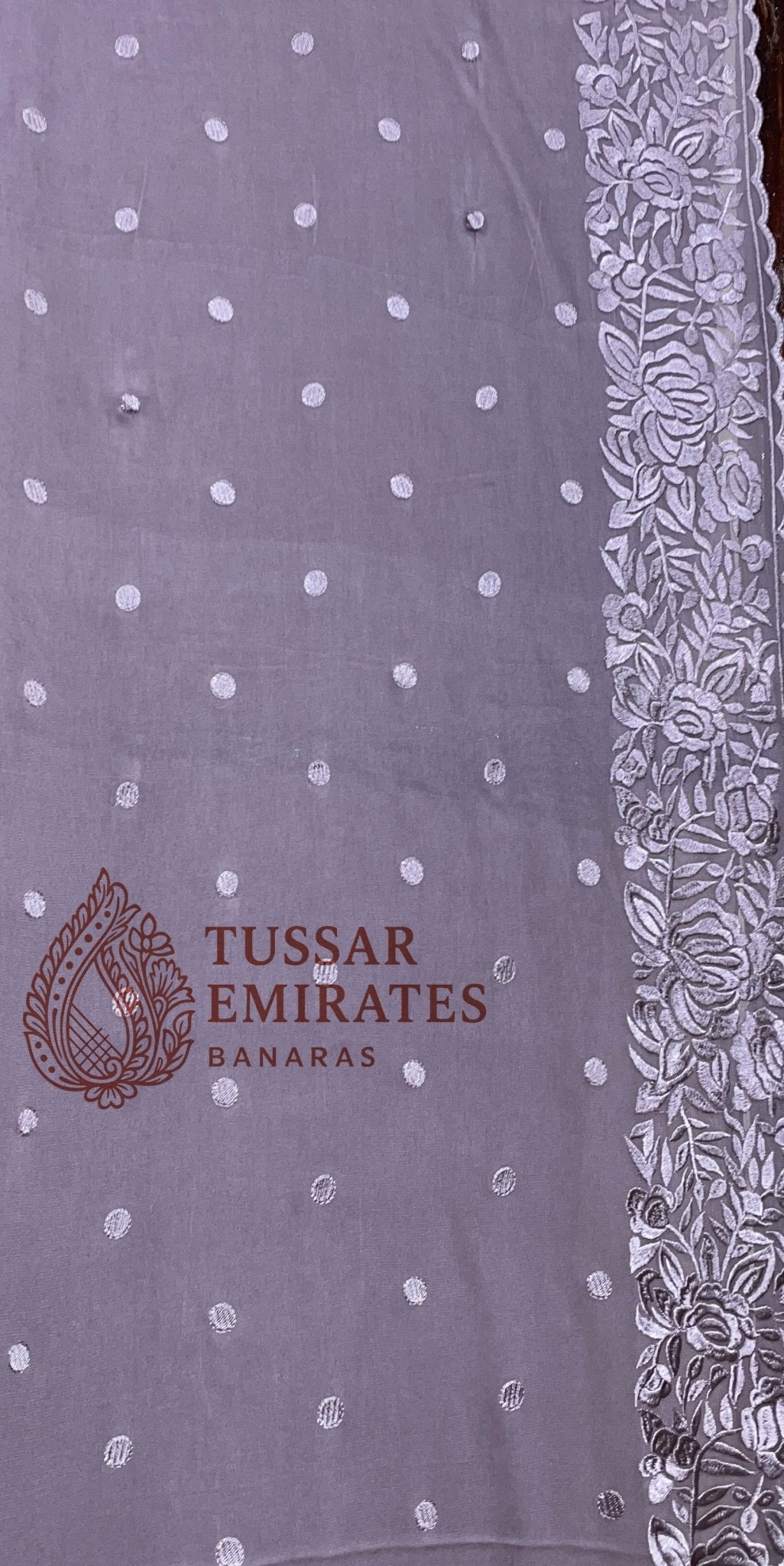 Pure Georgette Banarasi Saree - Chikankari all over - Tussar Emirates