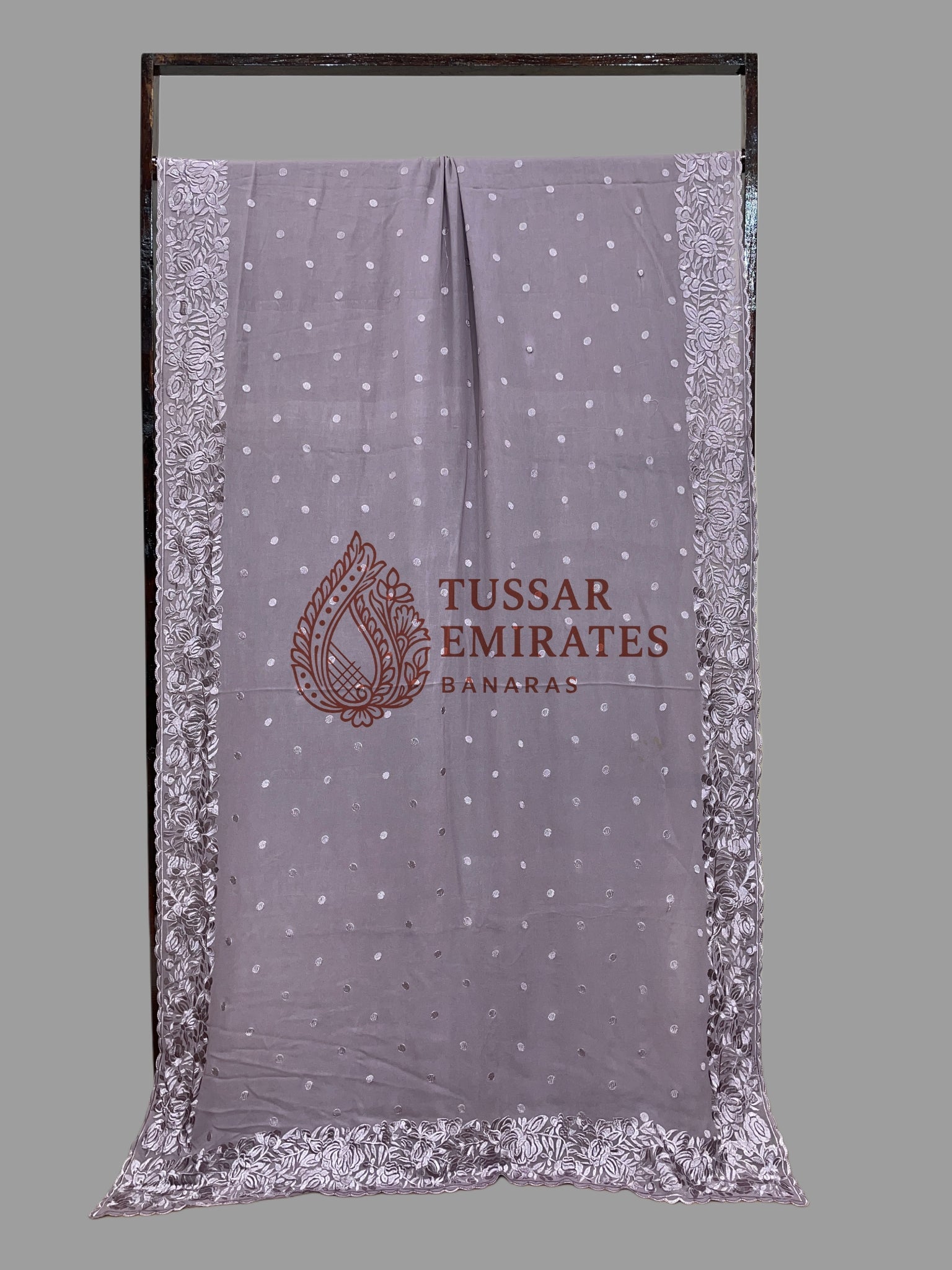 Pure Georgette Banarasi Saree - Chikankari all over - Tussar Emirates