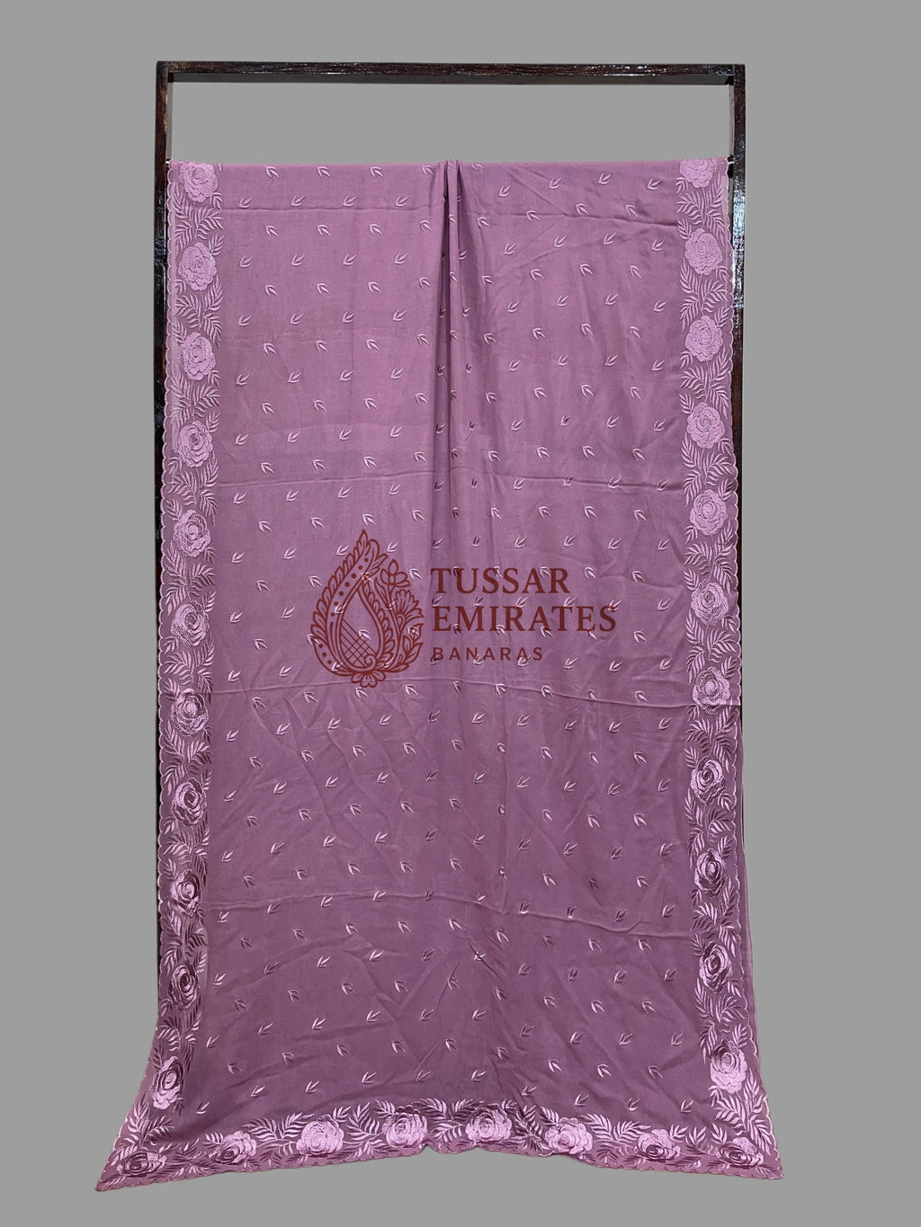 Pure Georgette Banarasi Saree - Chikankari all over - Tussar Emirates