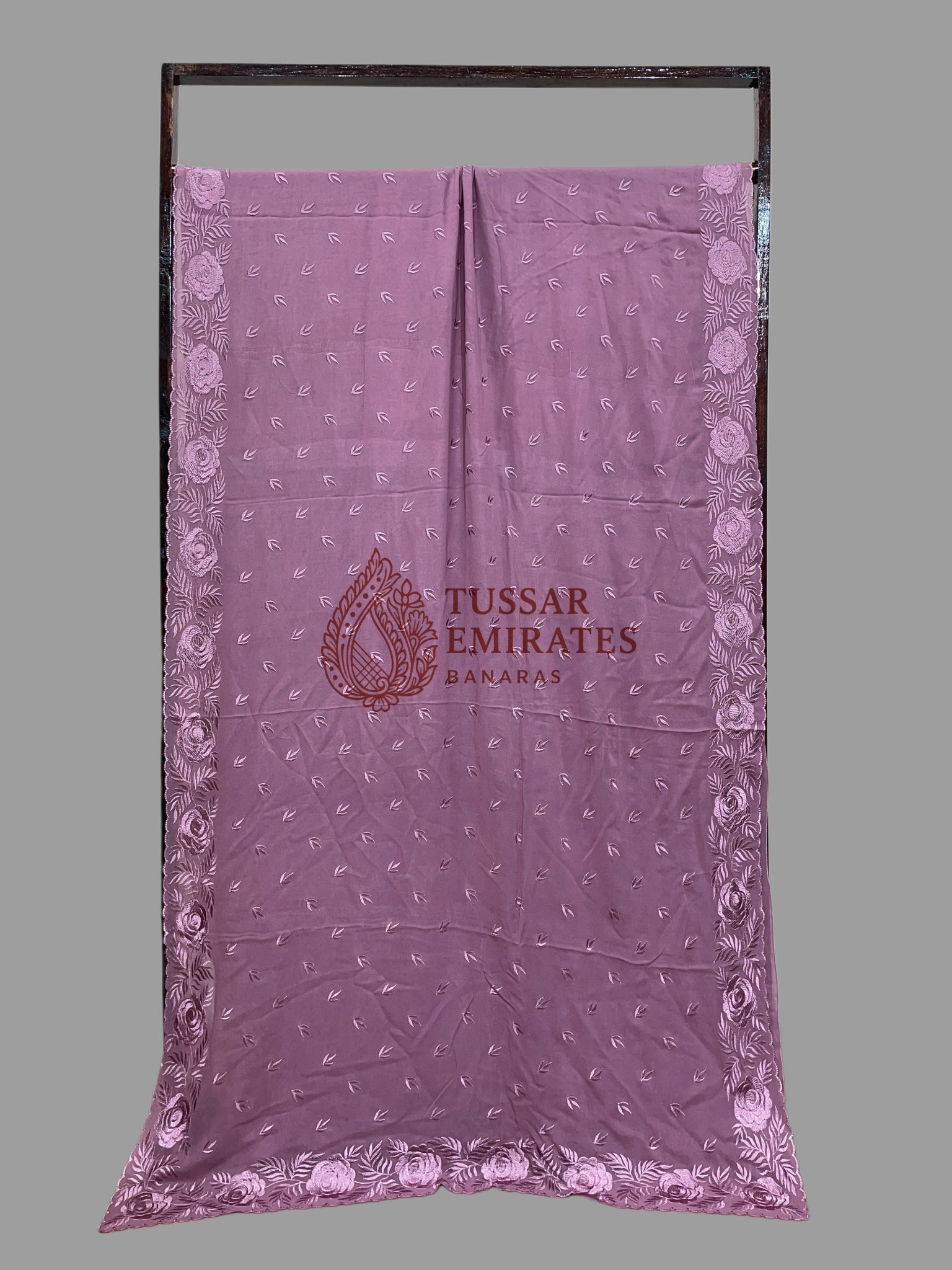 Pure Georgette Banarasi Saree - Chikankari all over - Tussar Emirates