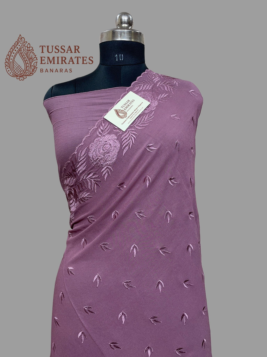 Pure Georgette Banarasi Saree - Chikankari all over - Tussar Emirates