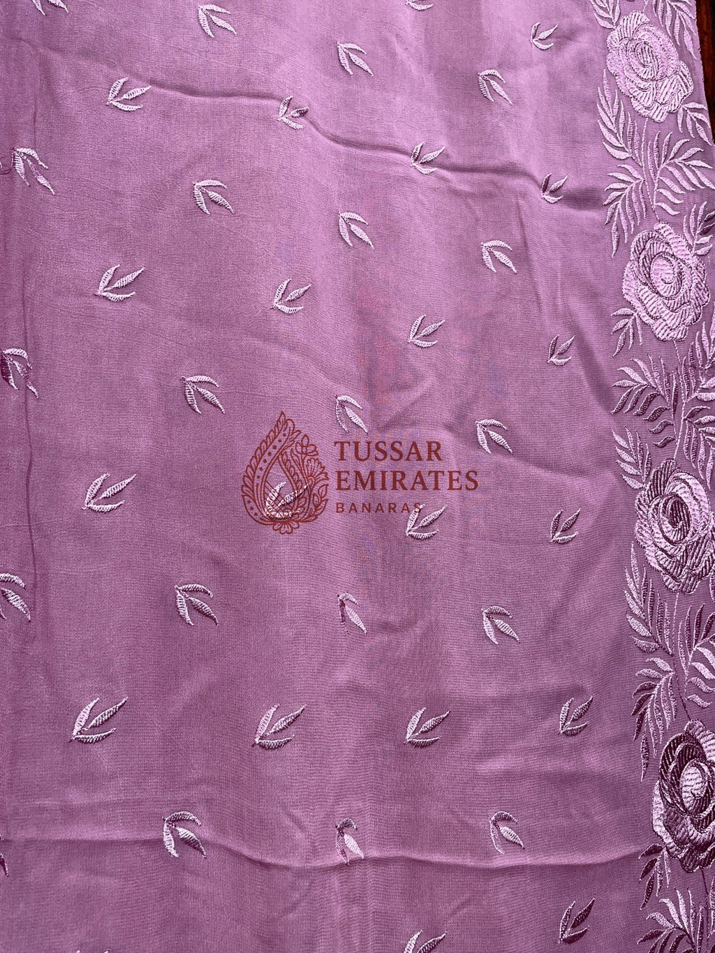 Pure Georgette Banarasi Saree - Chikankari all over - Tussar Emirates