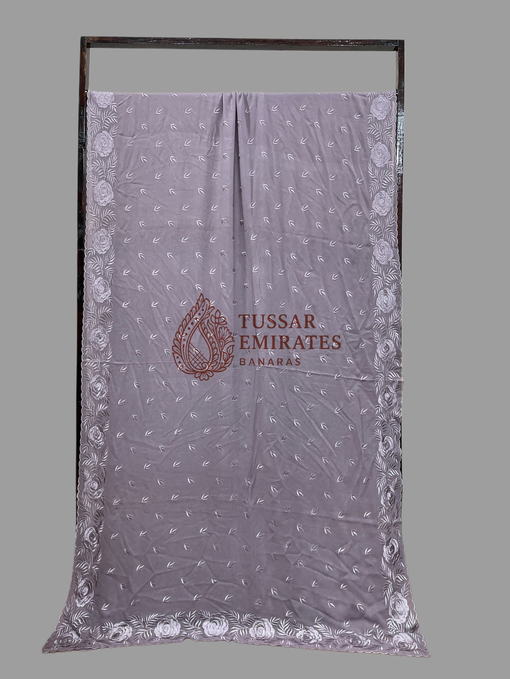 Pure Georgette Banarasi Saree - Chikankari all over - Tussar Emirates