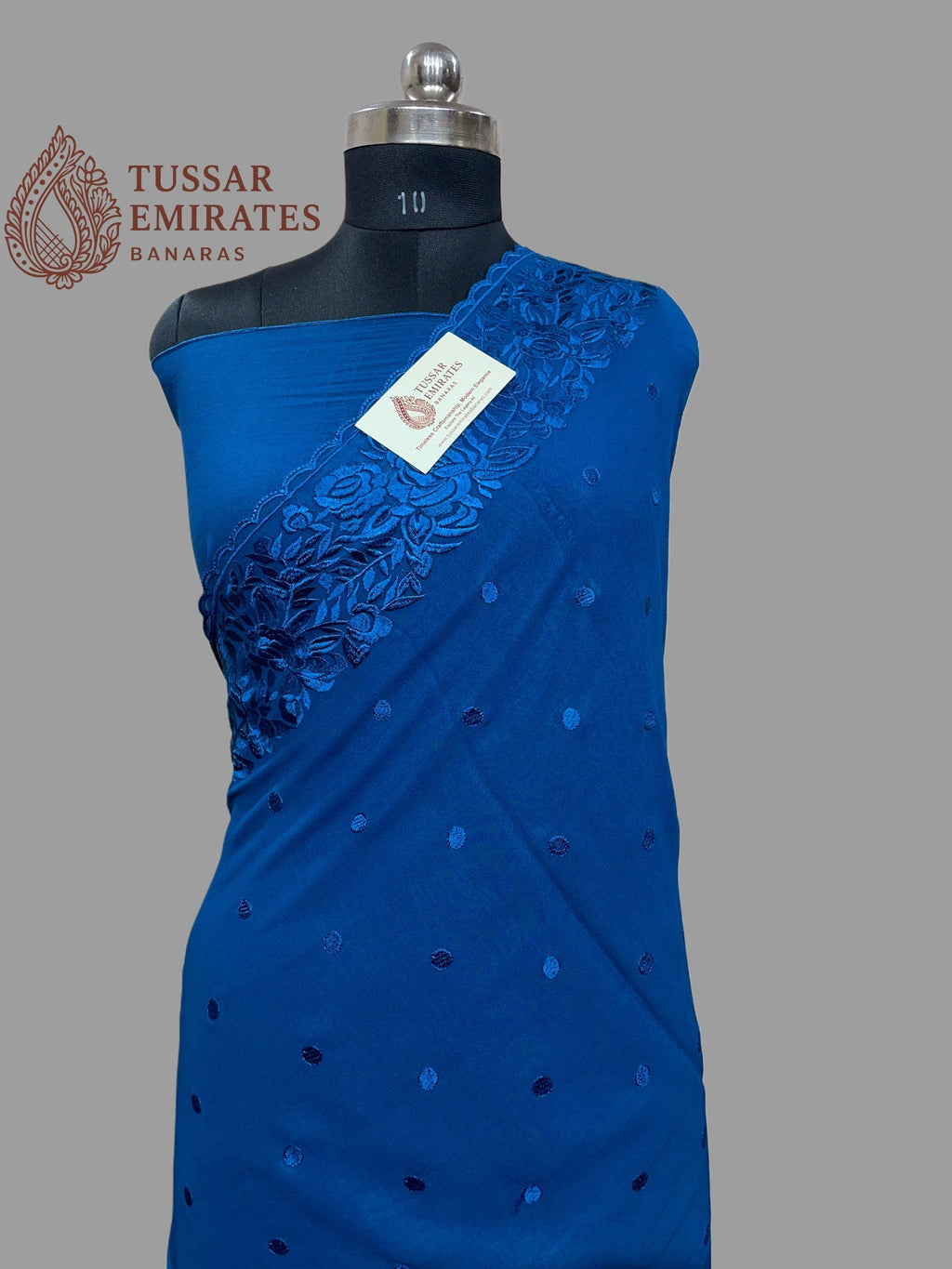 Pure Georgette Banarasi Saree - Chikankari all over - Tussar Emirates