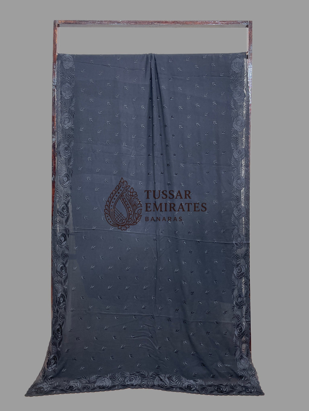 Pure Georgette Banarasi Saree - Chikankari all over - Tussar Emirates