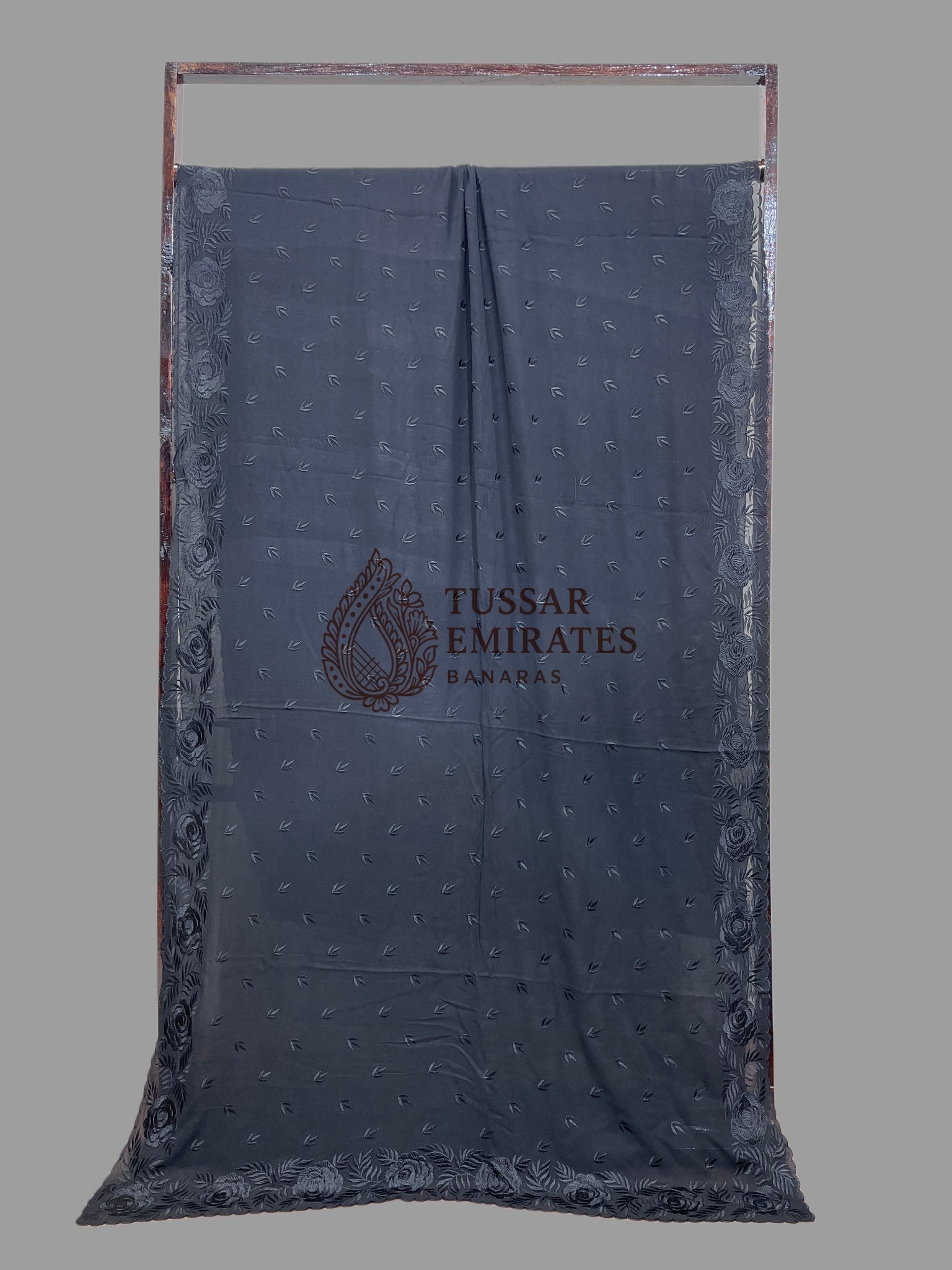 Pure Georgette Banarasi Saree - Chikankari all over - Tussar Emirates