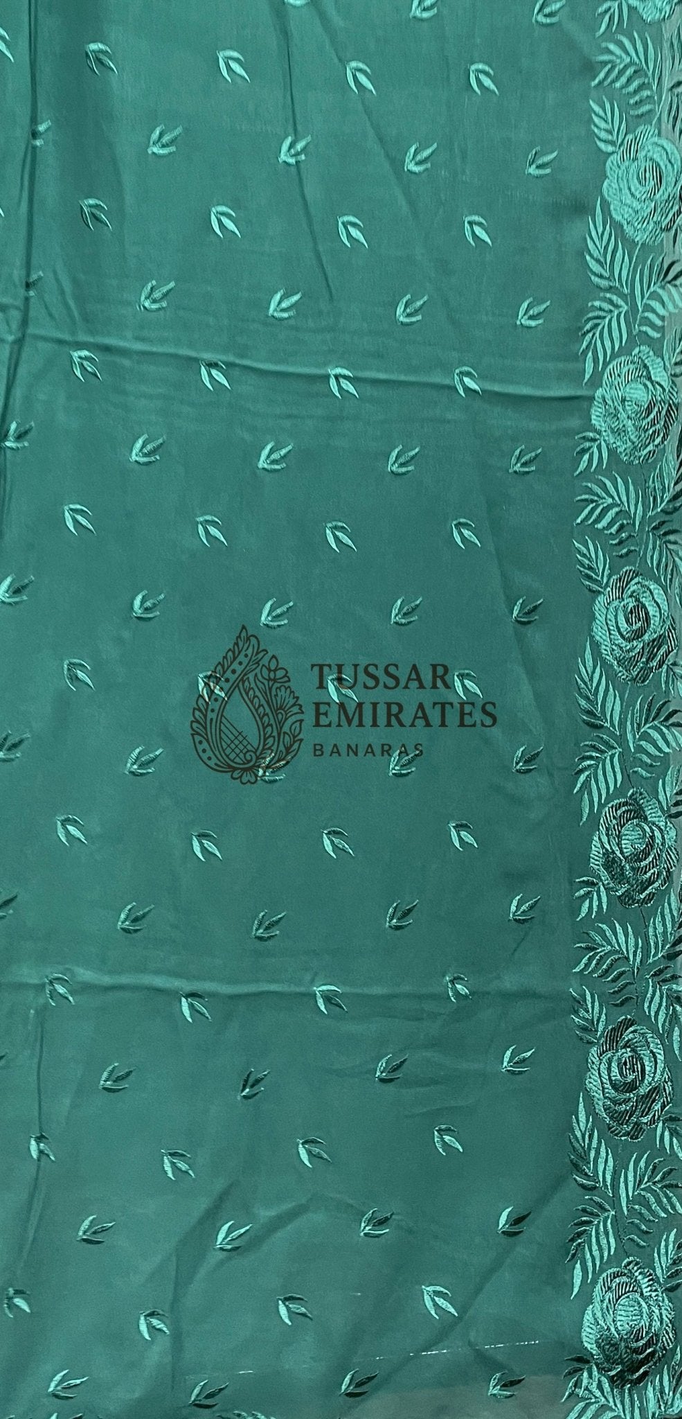 Pure Georgette Banarasi Saree - Chikankari all over - Tussar Emirates