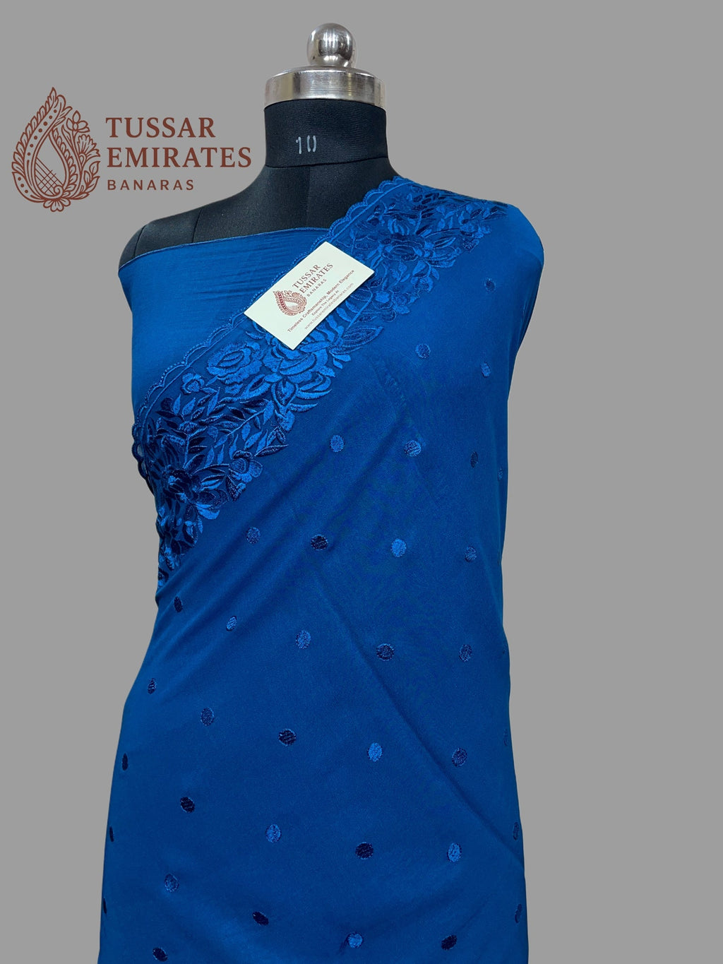 Pure Georgette Banarasi Saree - Chikankari all over - Tussar Emirates