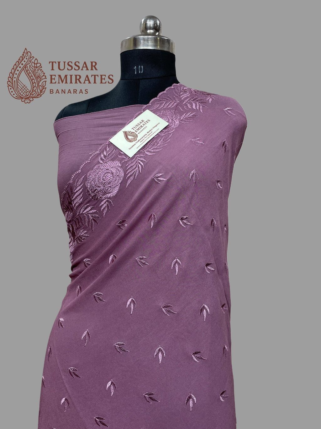 Pure Georgette Banarasi Saree - Chikankari all over - Tussar Emirates