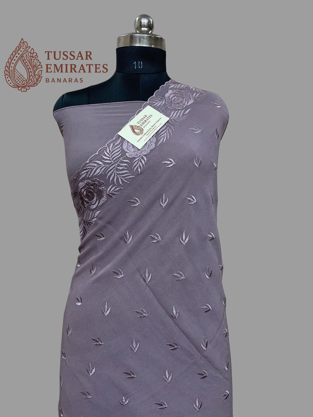 Pure Georgette Banarasi Saree - Chikankari all over - Tussar Emirates