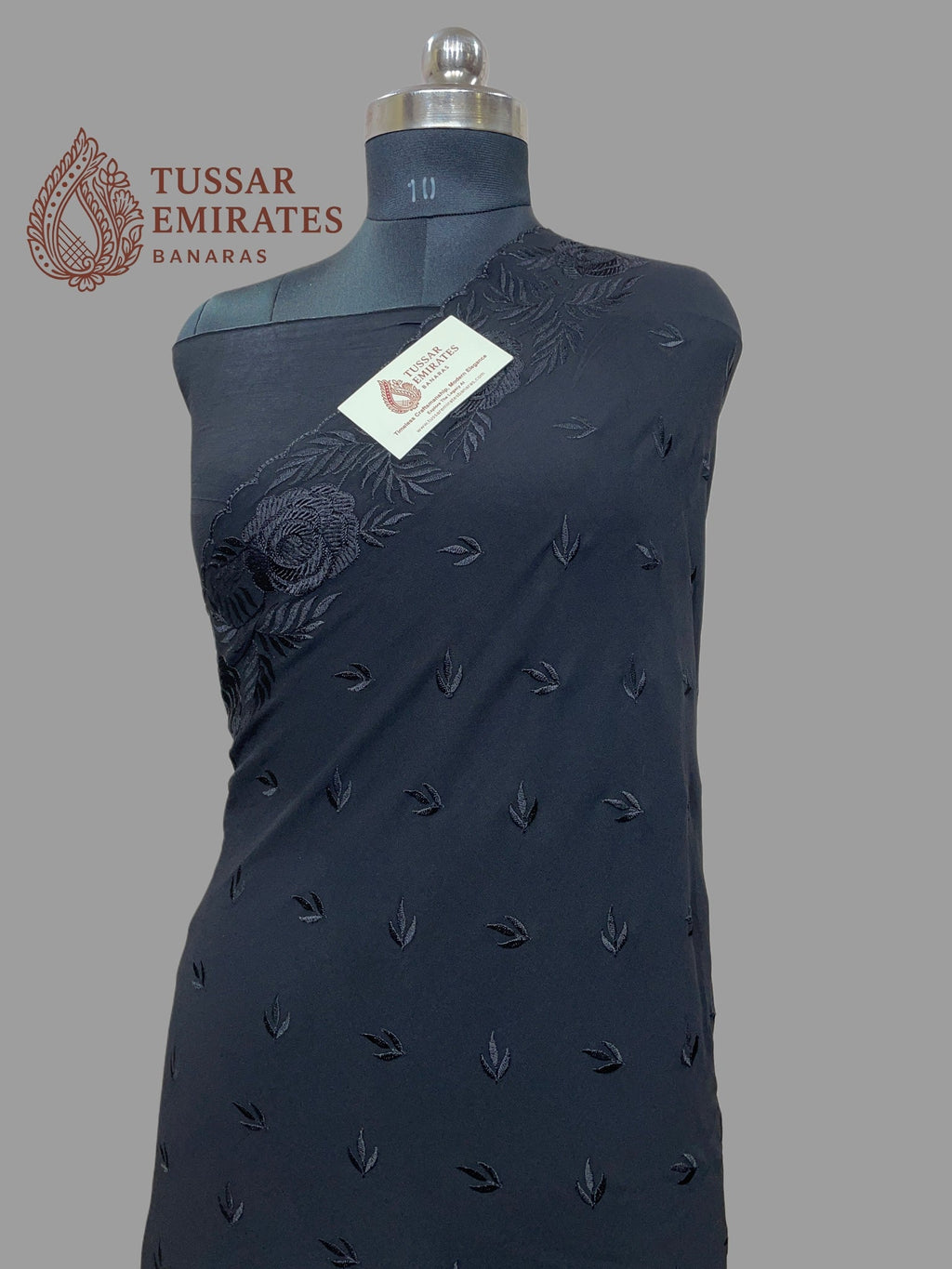 Pure Georgette Banarasi Saree - Chikankari all over - Tussar Emirates