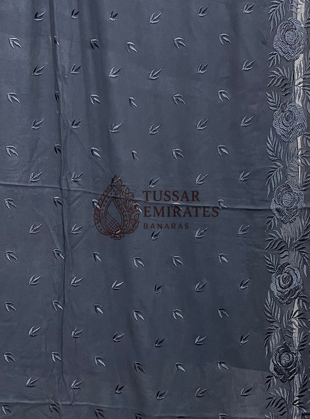 Pure Georgette Banarasi Saree - Chikankari all over - Tussar Emirates