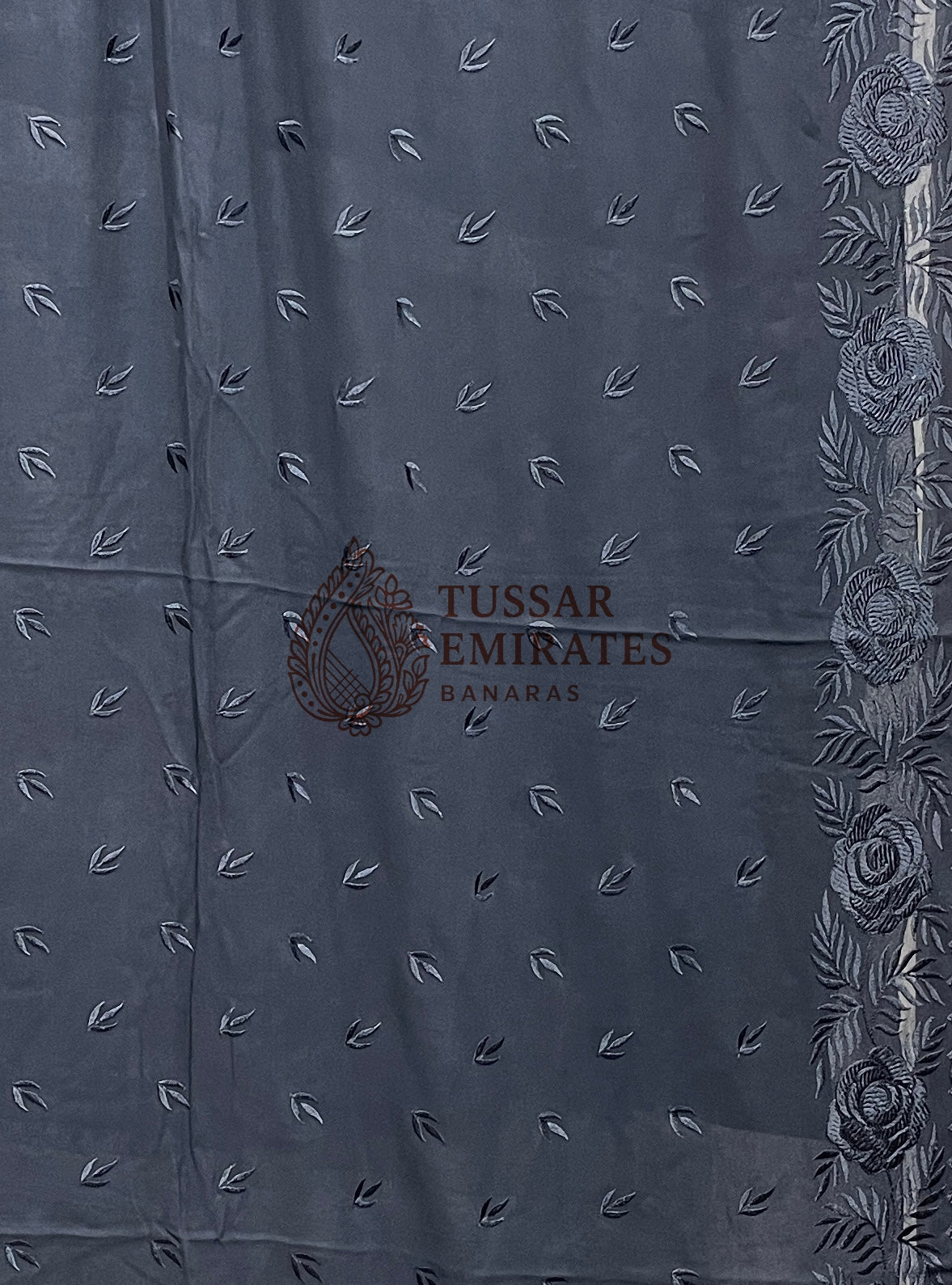 Pure Georgette Banarasi Saree - Chikankari all over - Tussar Emirates