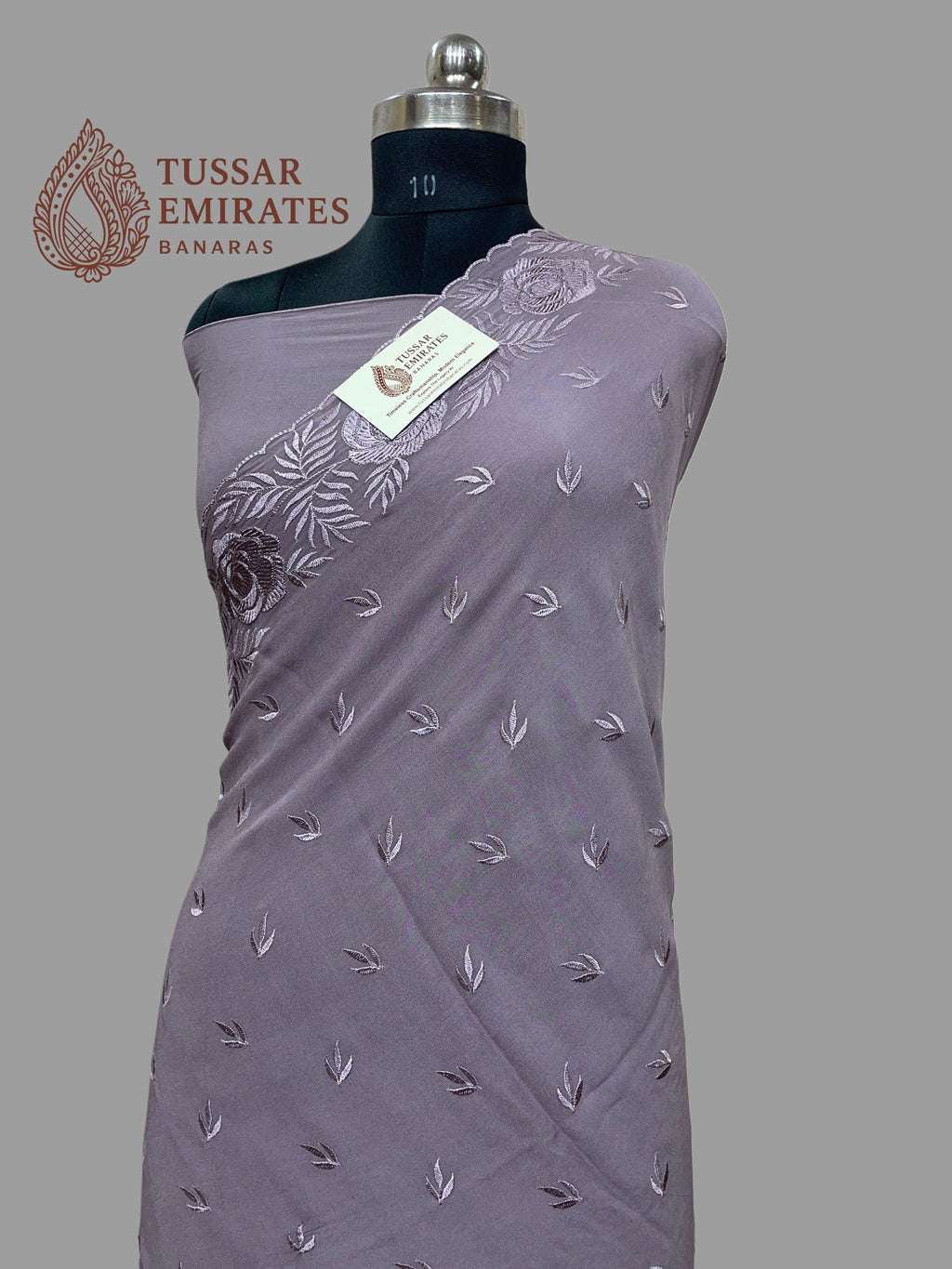 Pure Georgette Banarasi Saree - Chikankari all over - Tussar Emirates