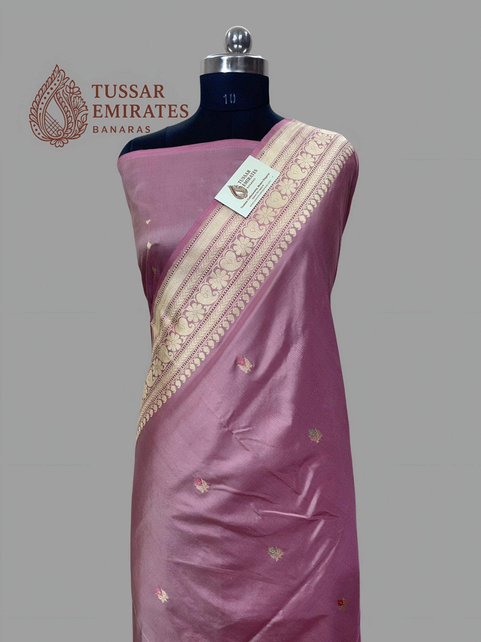 Pure Katan Silk Handloom Banarasi Saree - Jaal With Meenakari - Tussar Emirates