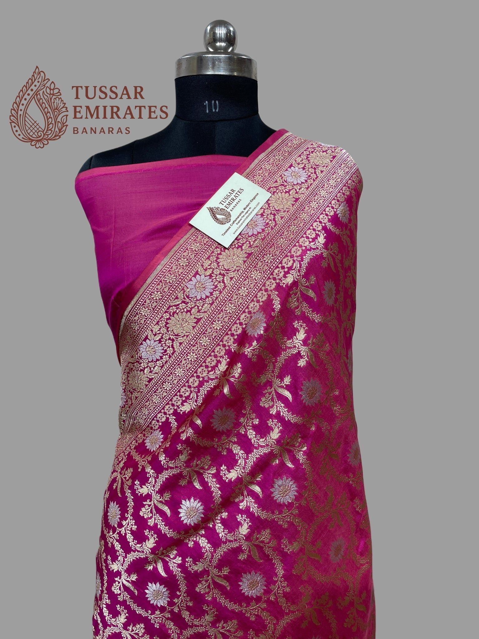 Pure Katan Silk Handloom Banarasi Saree - With Meenakari - Tussar Emirates