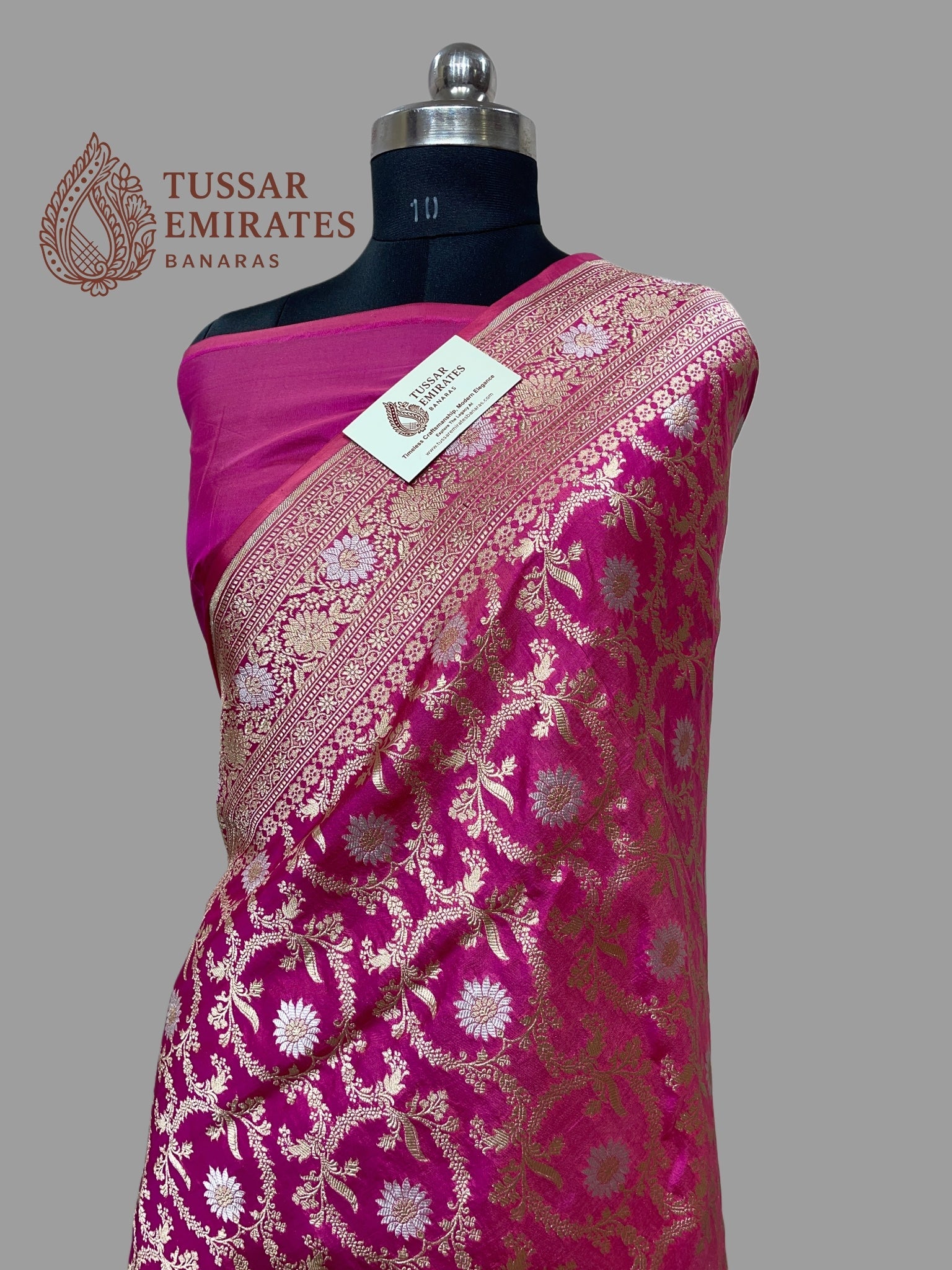 Pure Katan Silk Handloom Banarasi Saree - With Meenakari - Tussar Emirates