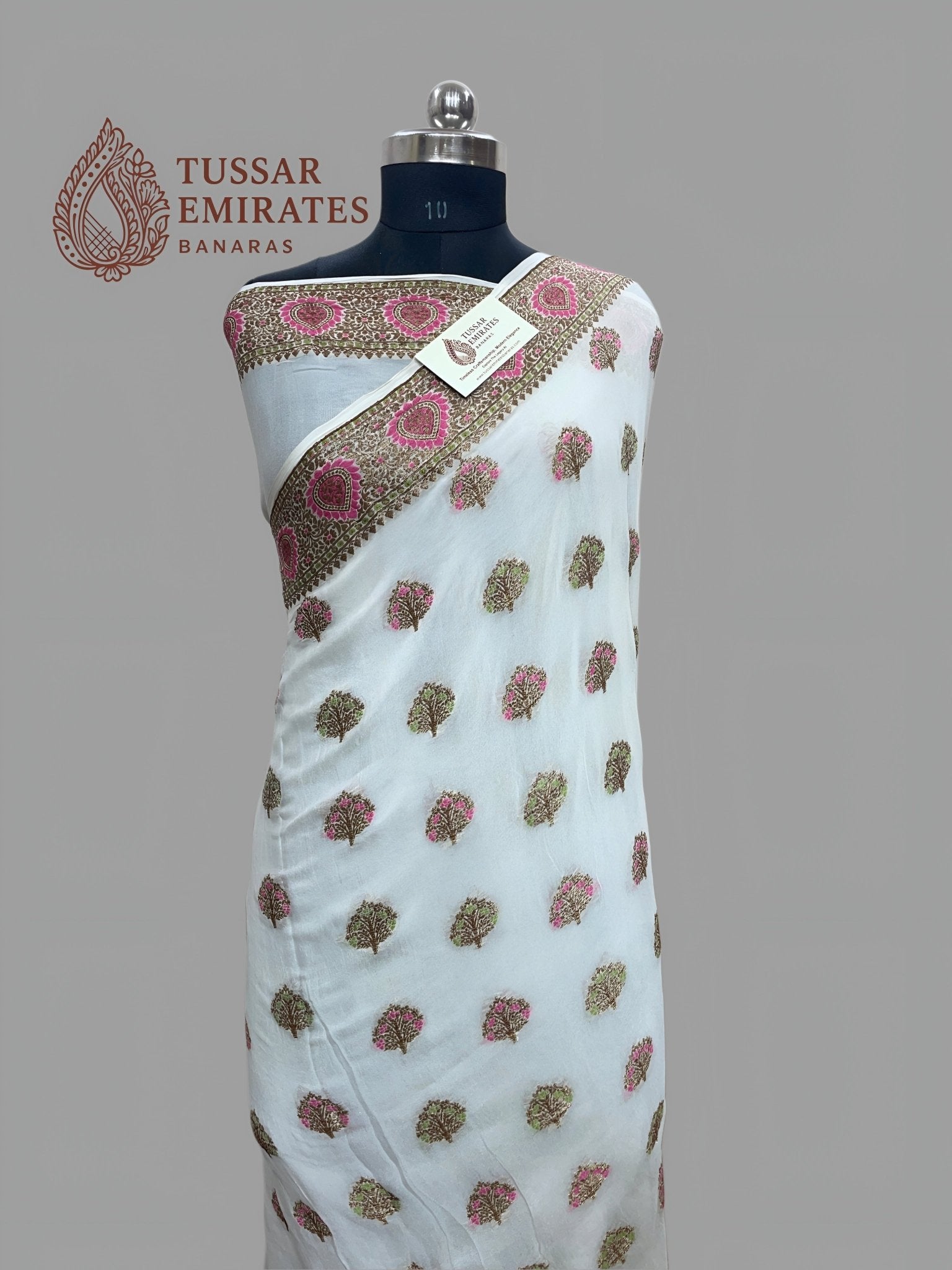 Pure Khaddi Chiffon Banarasi Saree - Tussar Emirates