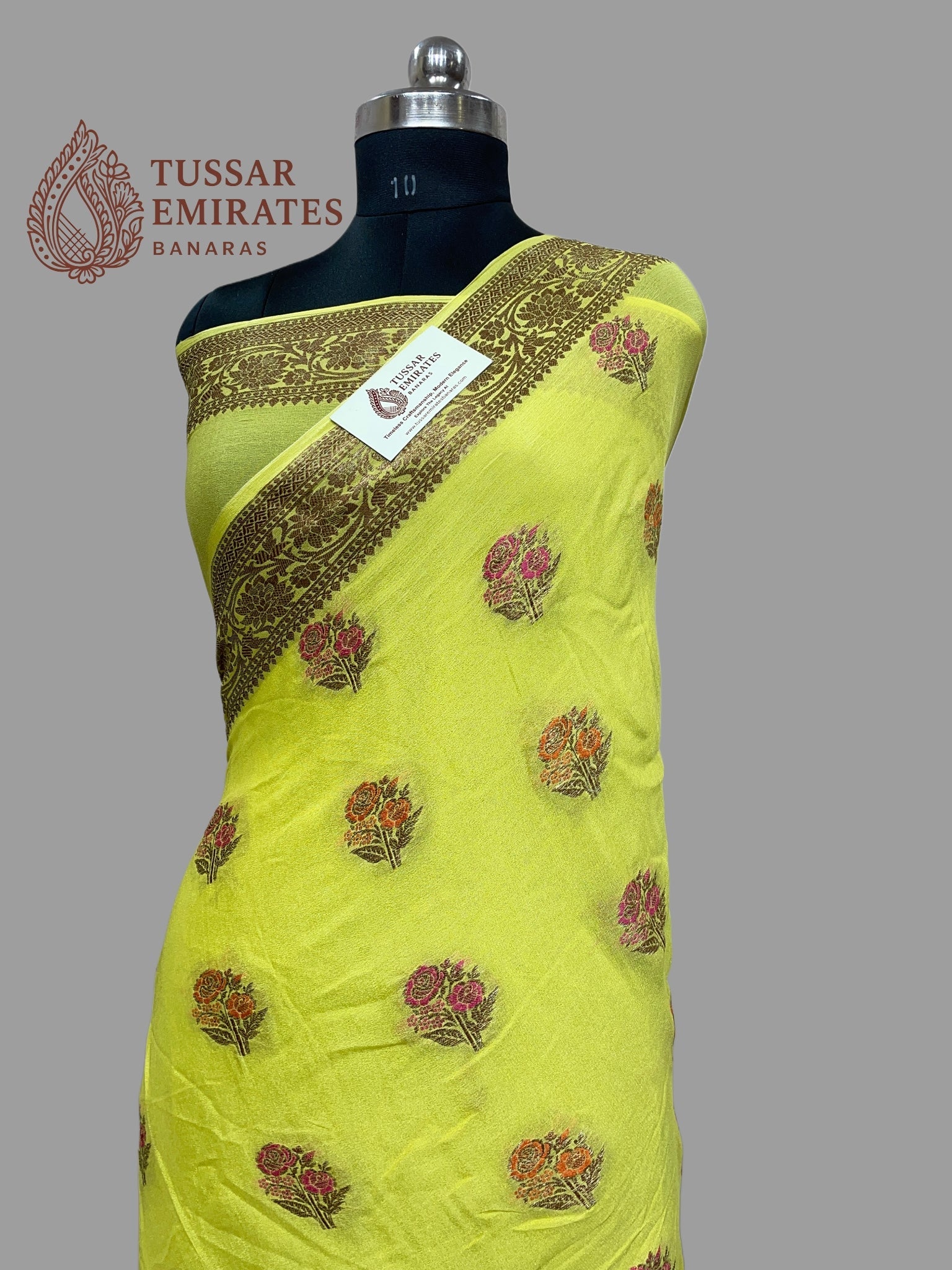 Pure Khaddi Chiffon Banarasi Saree - Tussar Emirates