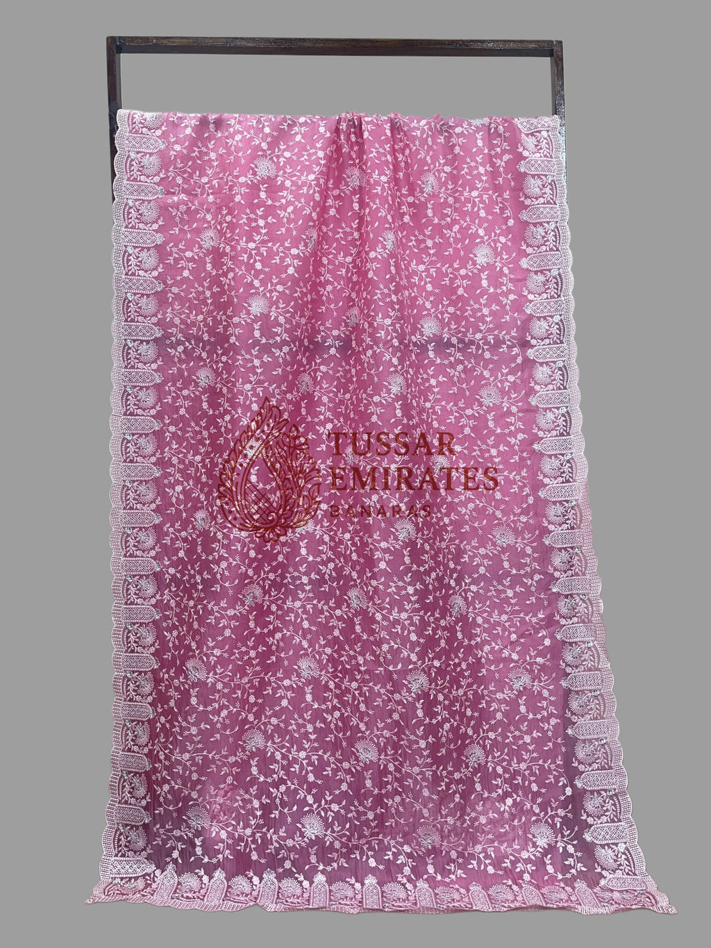 Pure Kora Organza Saree with Chikankari - All Over - Tussar Emirates