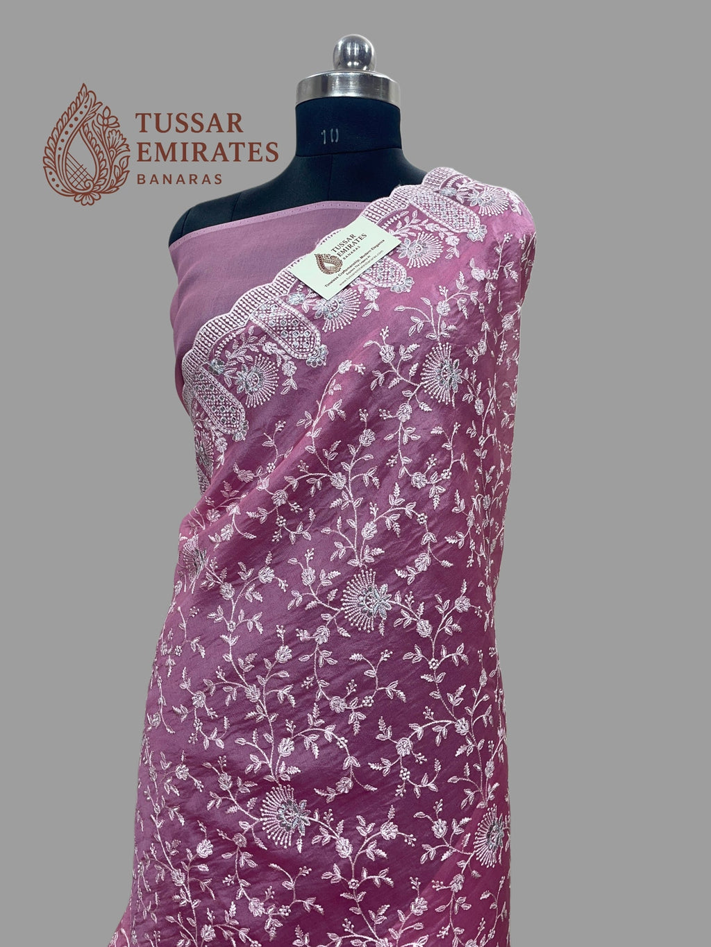 Pure Kora Organza Saree with Chikankari - All Over - Tussar Emirates
