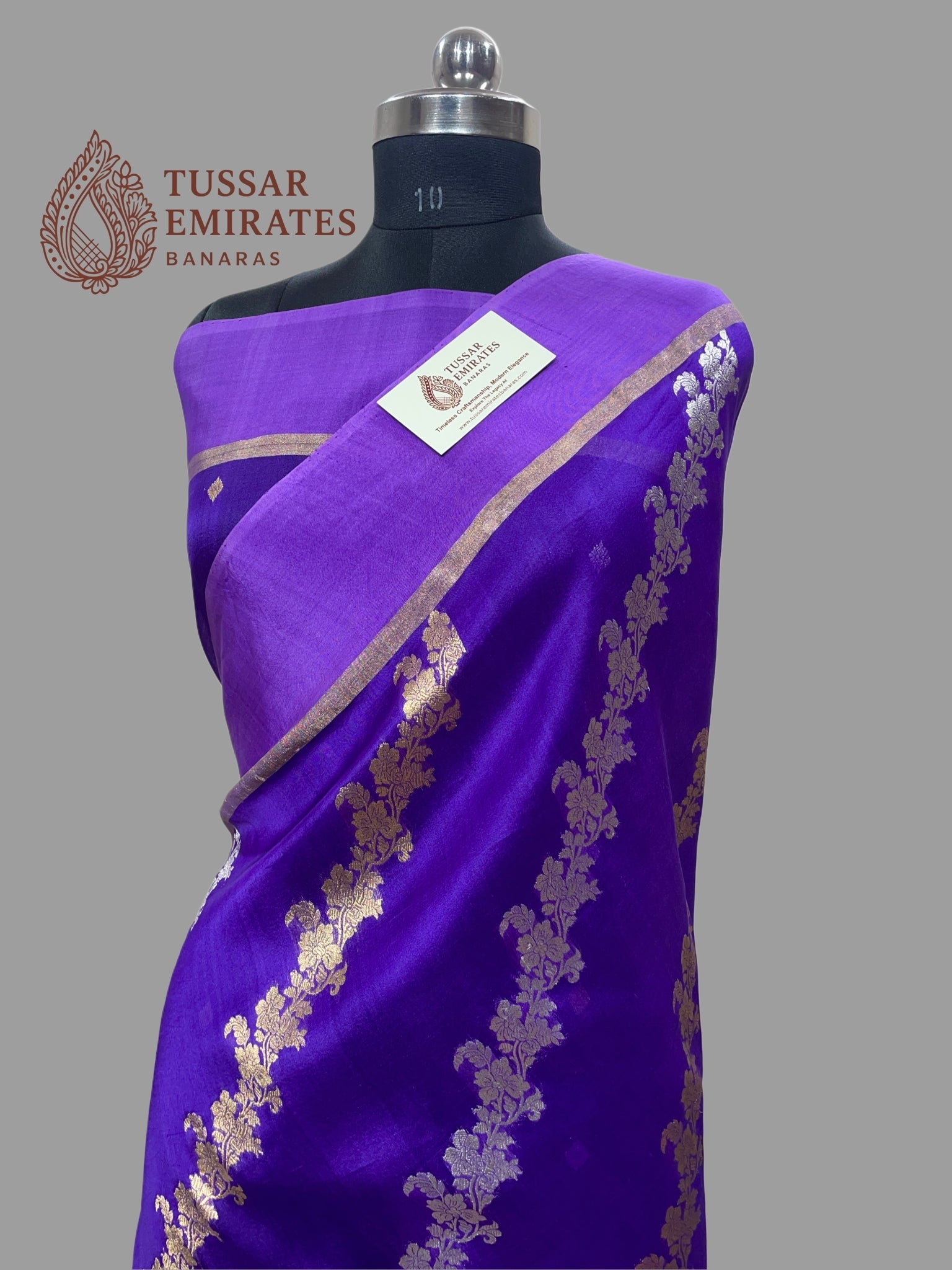 Pure Kora Silk Handloom Banarasi Saree - With Sona Roopa Jaal - Tussar Emirates