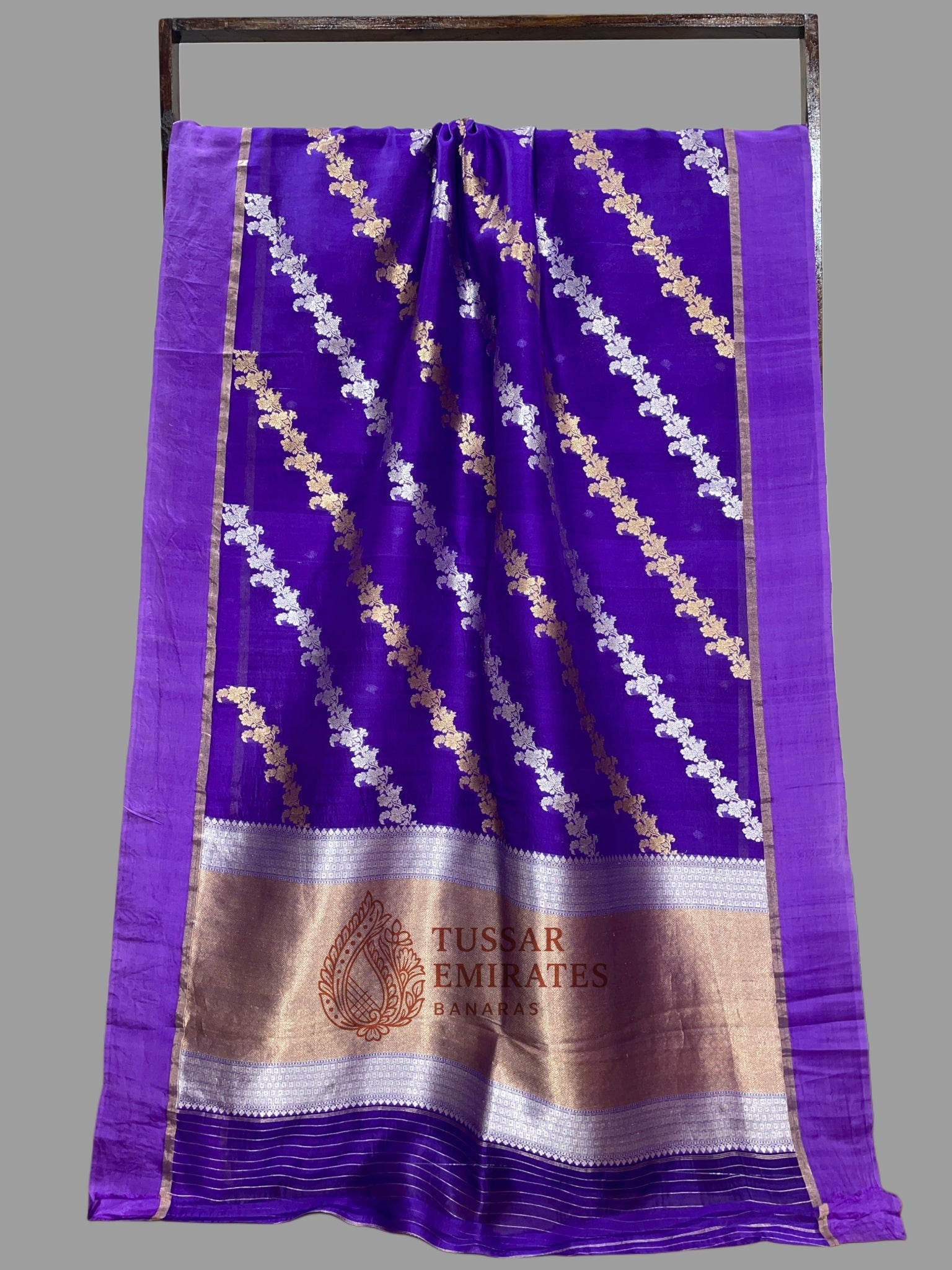 Pure Kora Silk Handloom Banarasi Saree - With Sona Roopa Jaal - Tussar Emirates