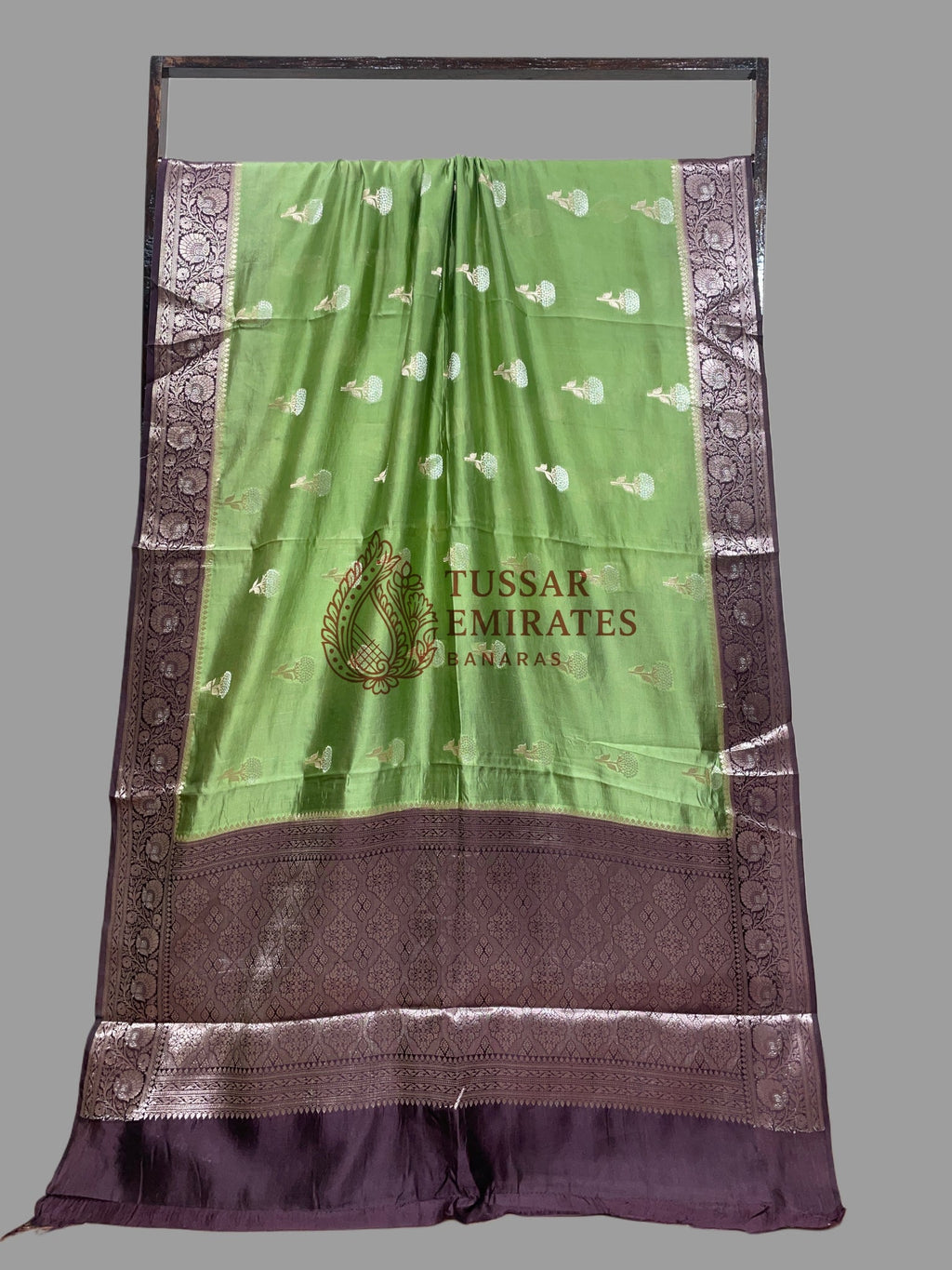 Pure Mango Silk Banarasi Saree - Tussar Emirates