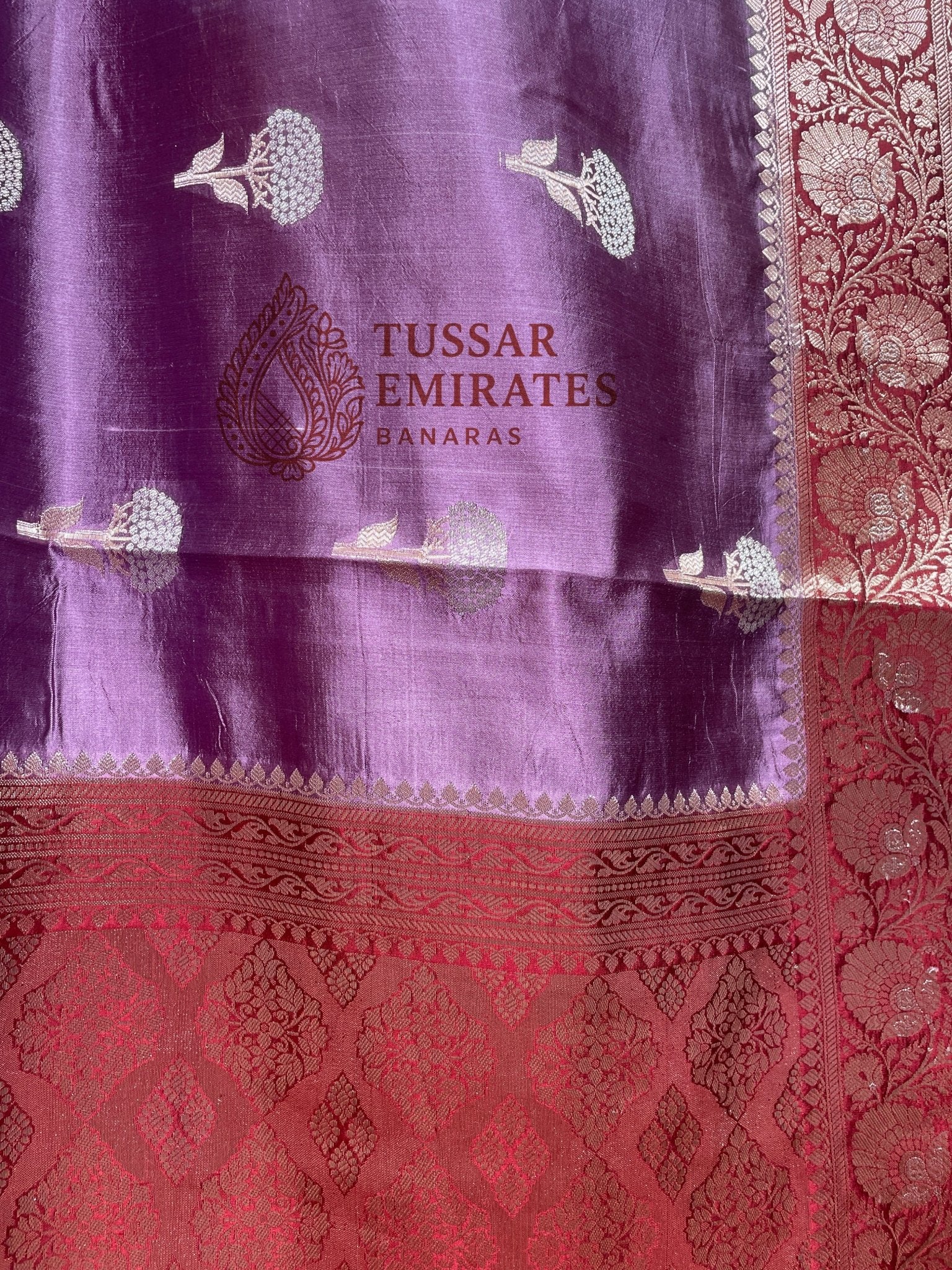 Pure Mango Silk Banarasi Saree - Tussar Emirates