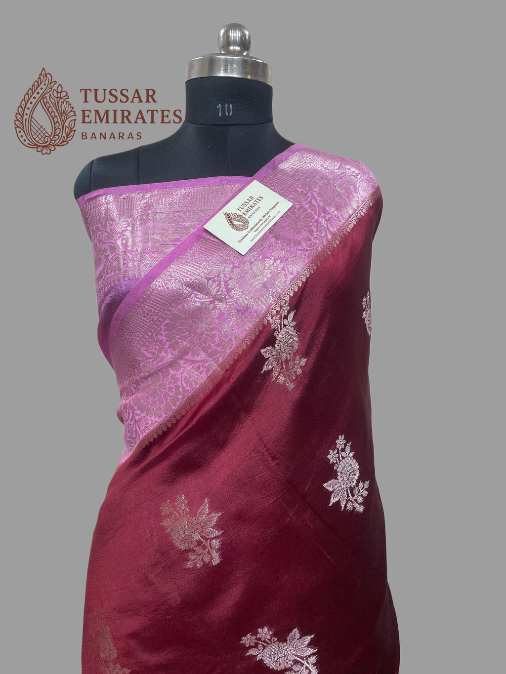 Pure Mango Silk Banarasi Saree - Tussar Emirates