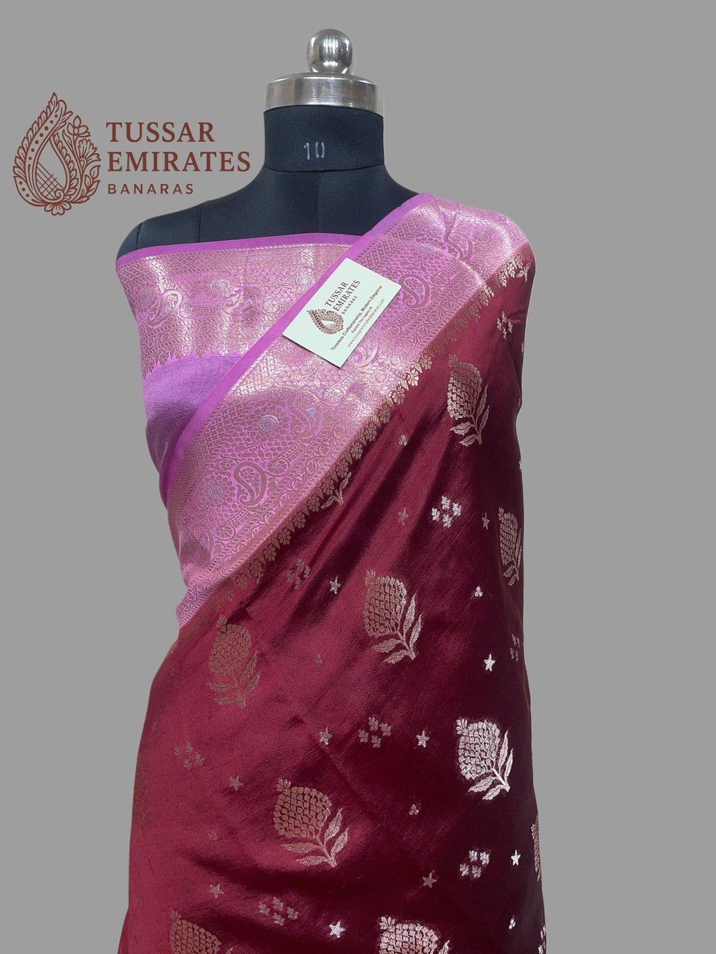 Pure Mango Silk Banarasi Saree - Tussar Emirates