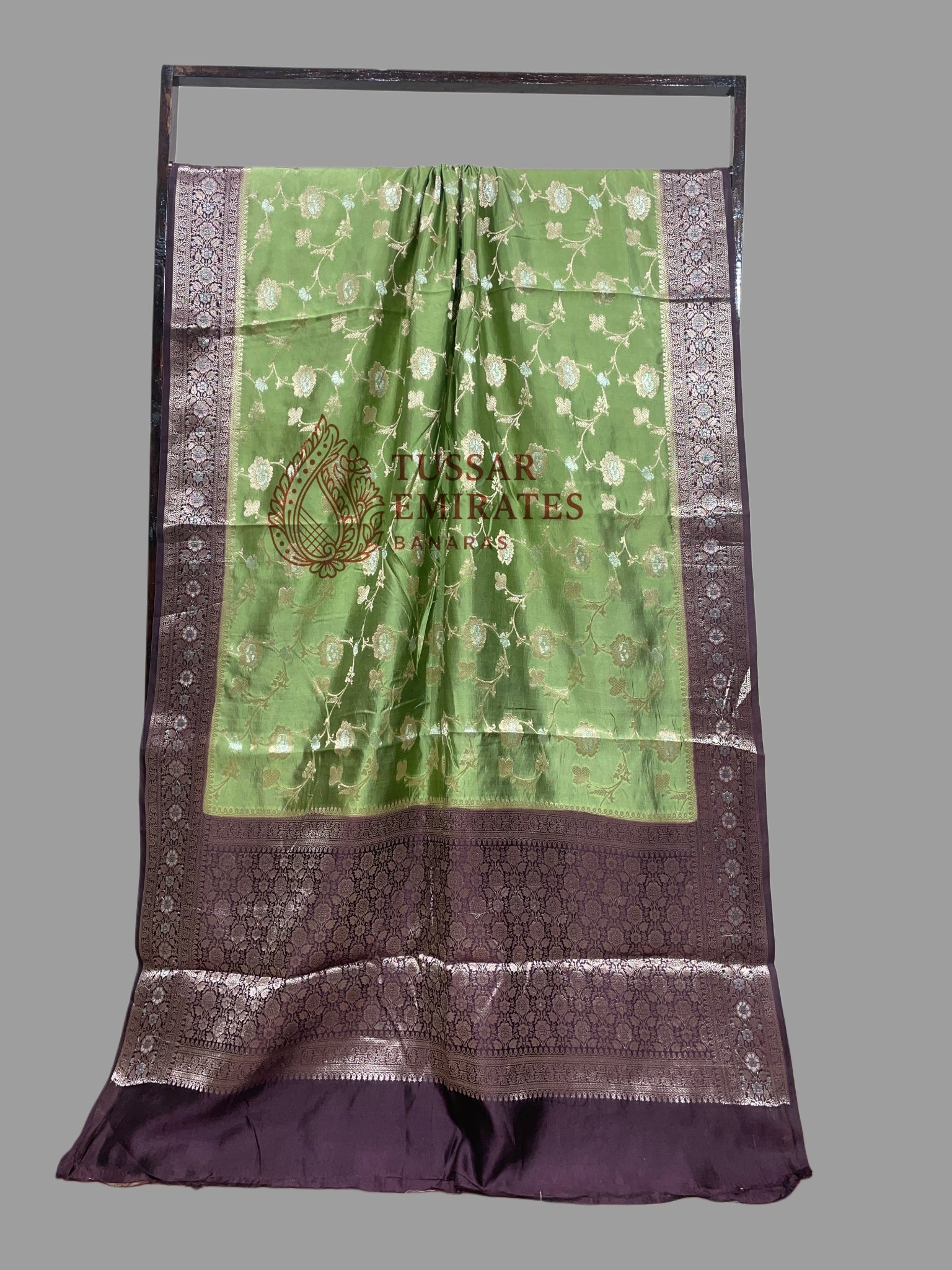Pure Mango Silk Banarasi Saree - Tussar Emirates