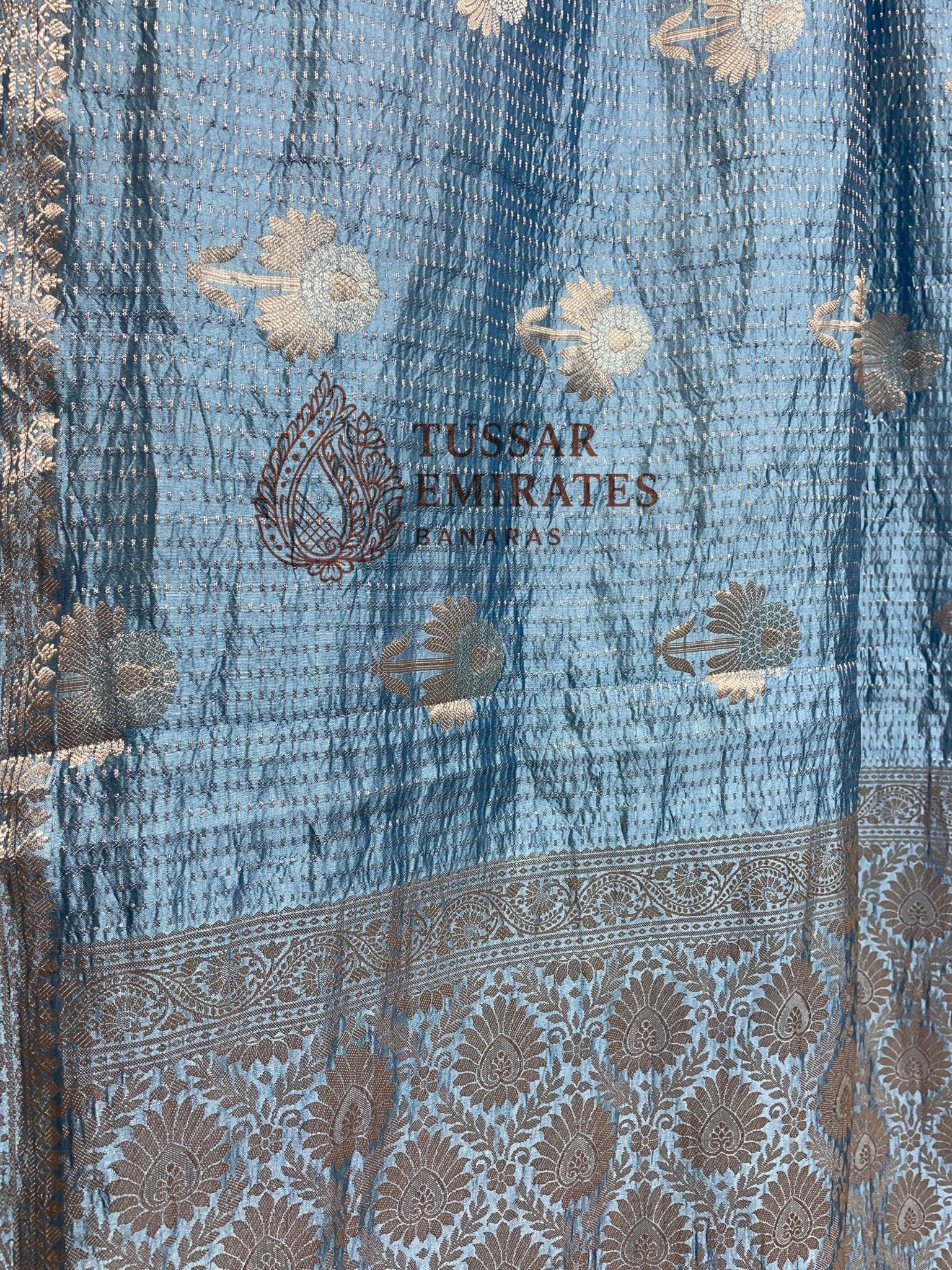 Pure Mango Silk Banarasi Saree - Tussar Emirates