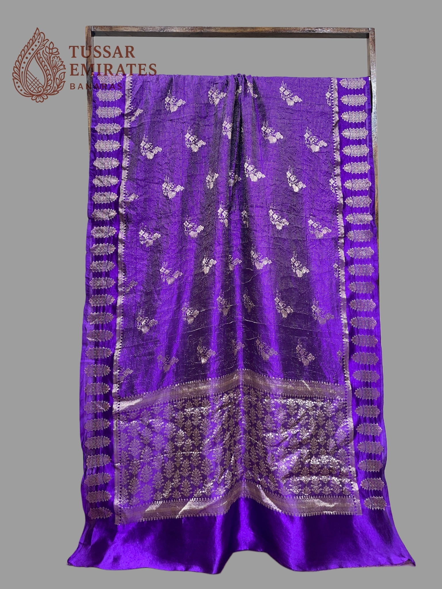 Pure Mango Silk Banarasi Saree - Tussar Emirates