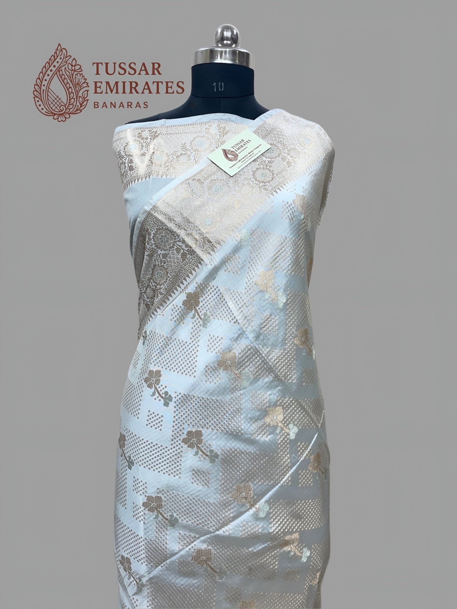 Pure Mango Silk Banarasi Saree - Tussar Emirates
