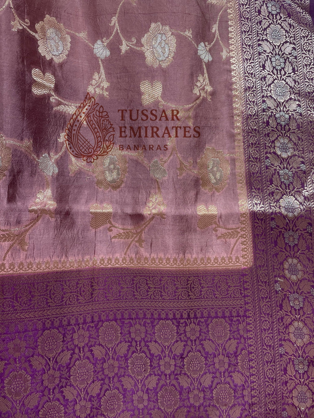 Pure Mango Silk Banarasi Saree - Tussar Emirates