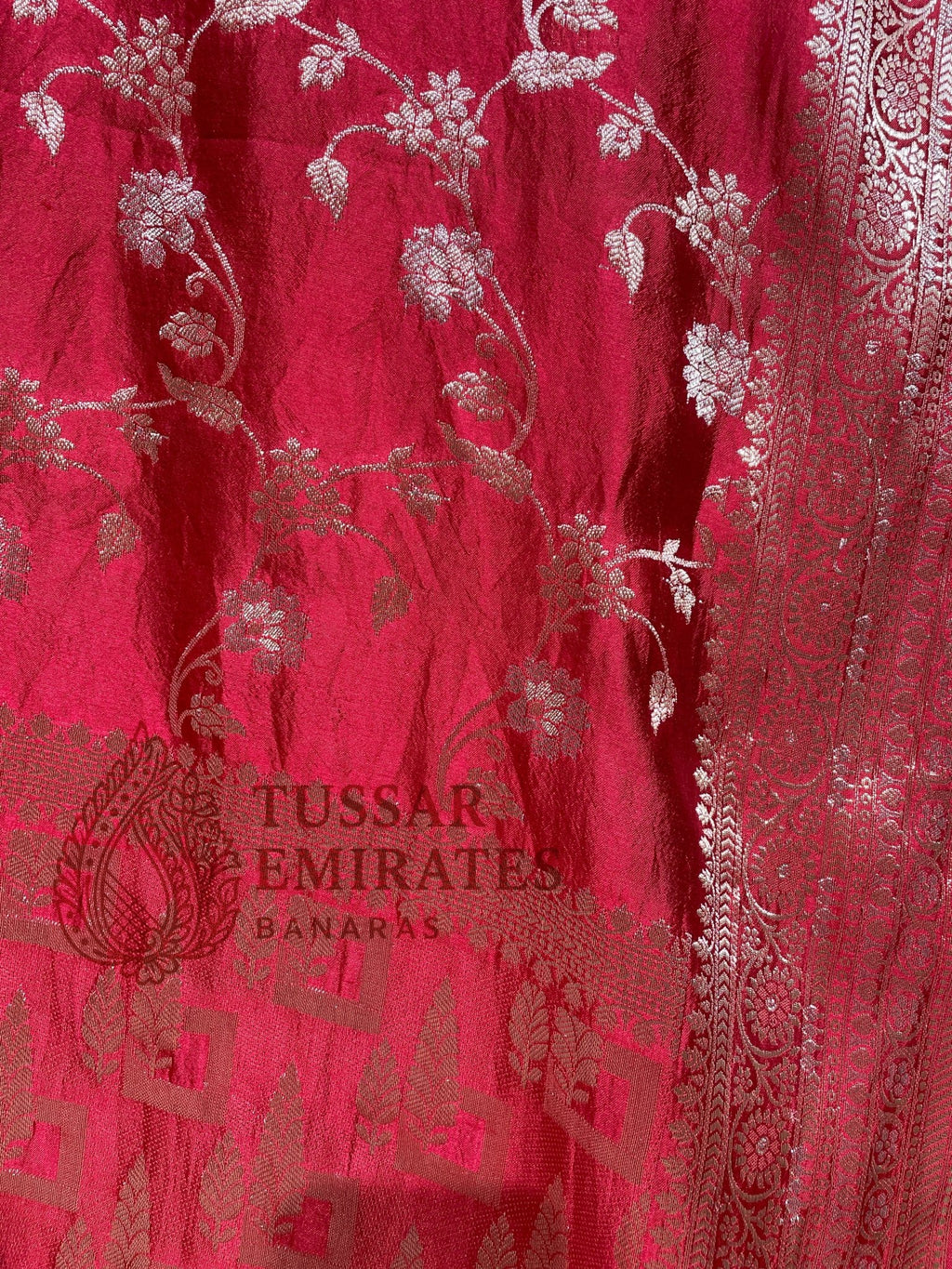 Pure Mango Silk Banarasi Saree - Tussar Emirates