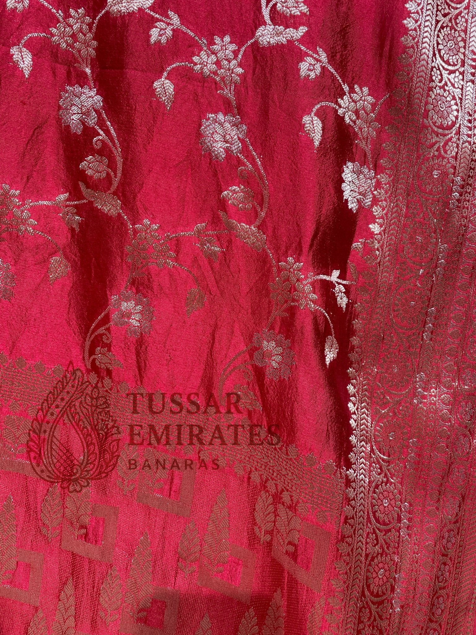 Pure Mango Silk Banarasi Saree - Tussar Emirates