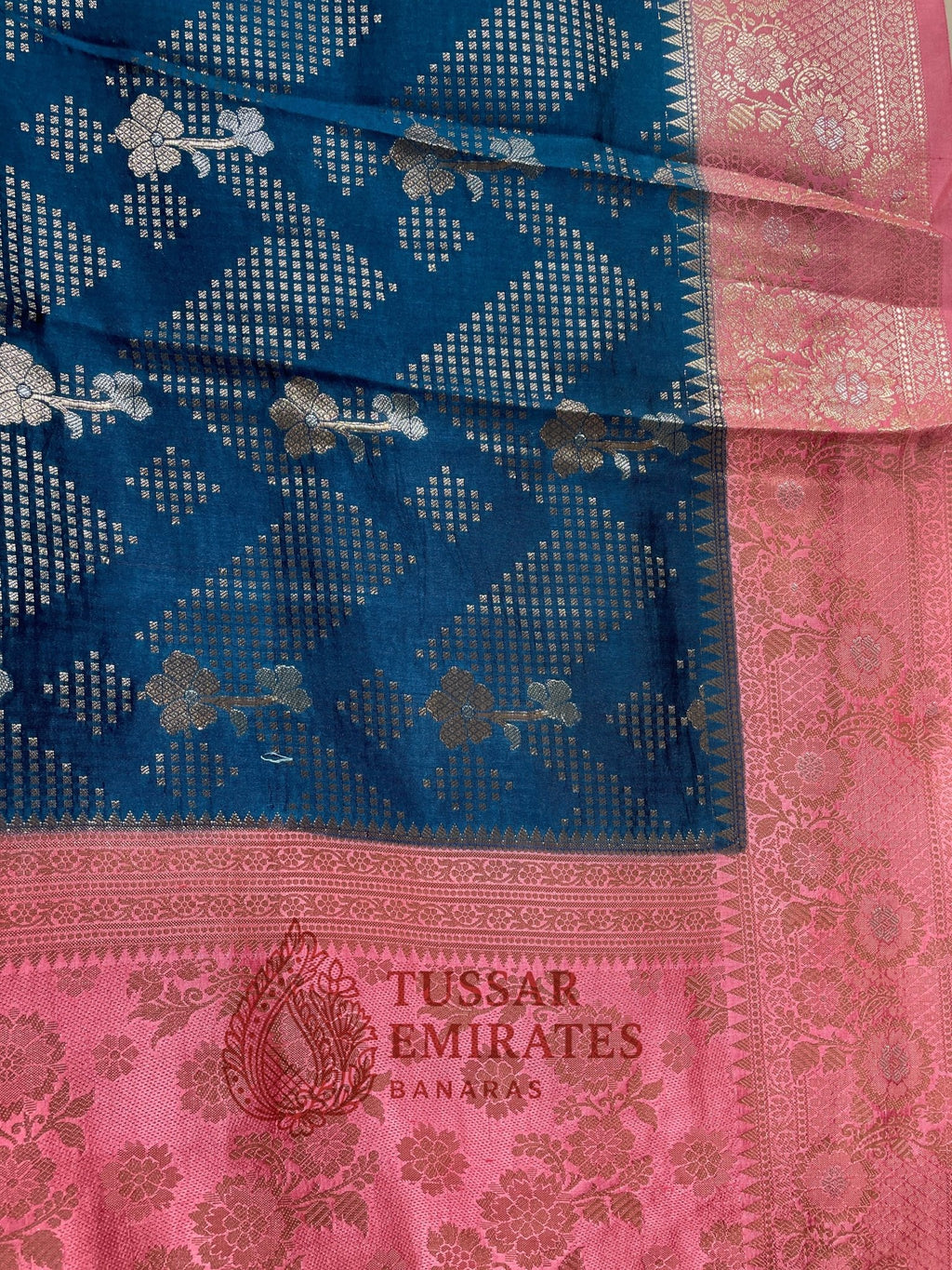 Pure Mango Silk Banarasi Saree - Tussar Emirates