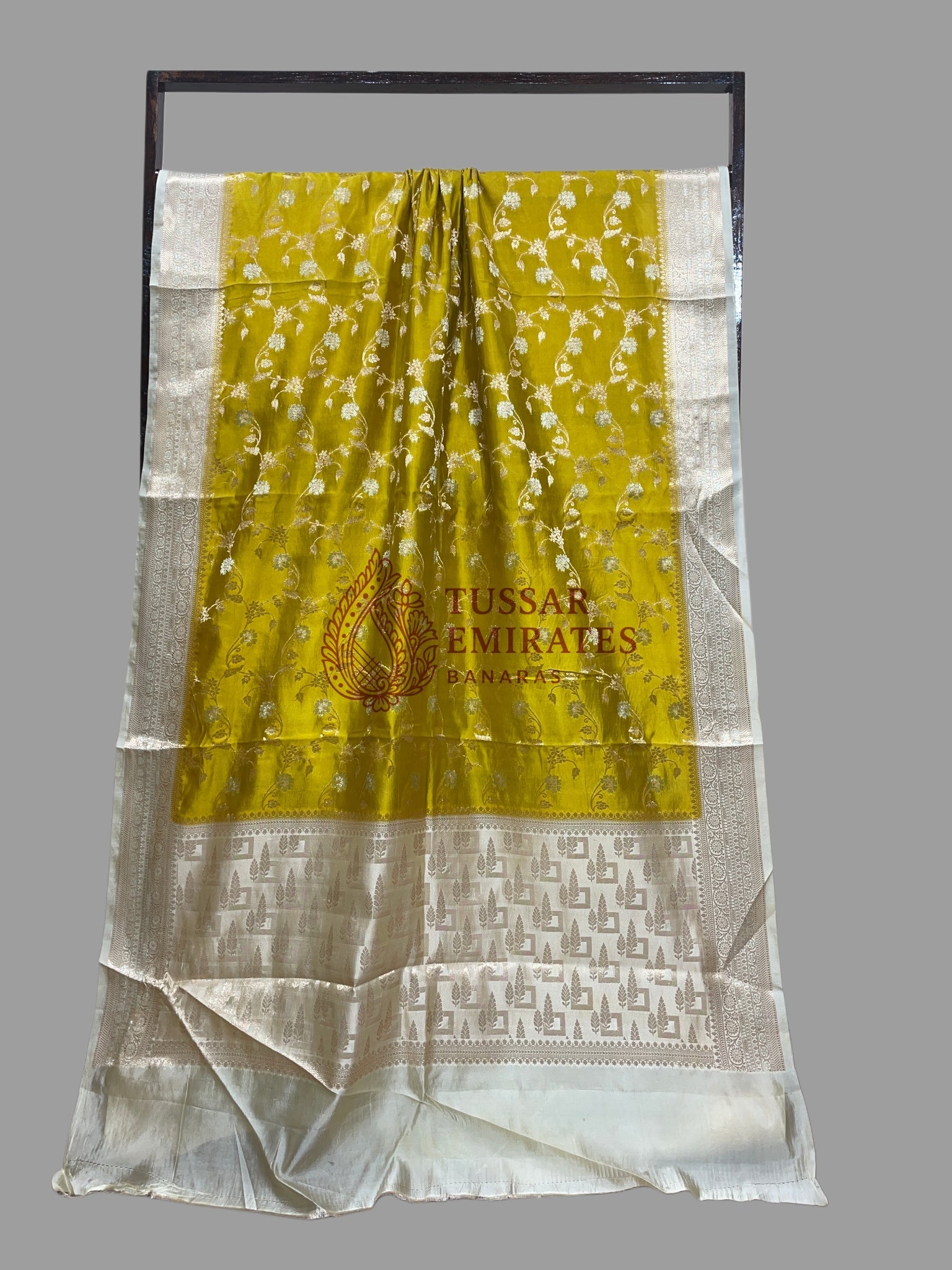 Pure Mango Silk Banarasi Saree - Tussar Emirates
