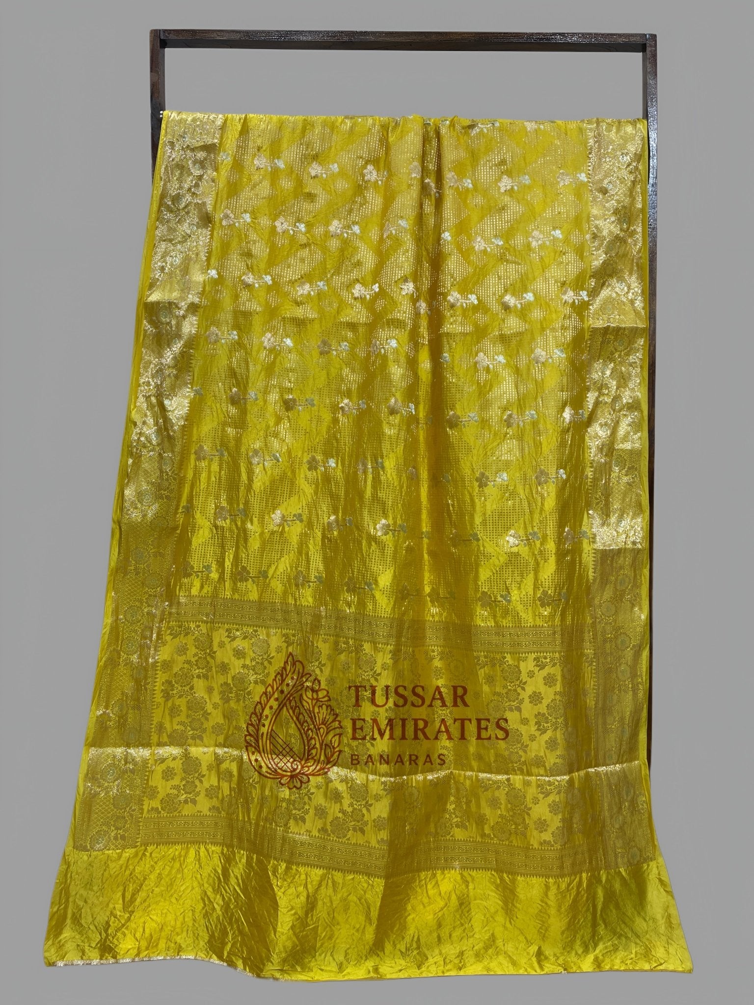 Pure Mango Silk Banarasi Saree - Tussar Emirates