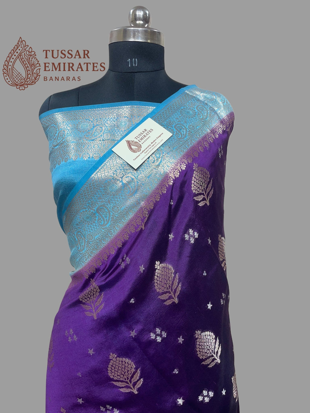 Pure Mango Silk Banarasi Saree - Tussar Emirates
