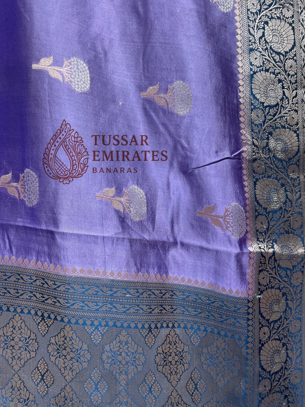 Pure Mango Silk Banarasi Saree - Tussar Emirates