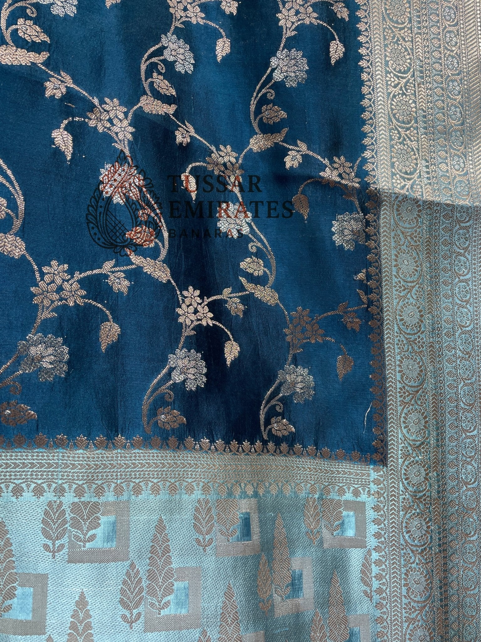 Pure Mango Silk Banarasi Saree - Tussar Emirates