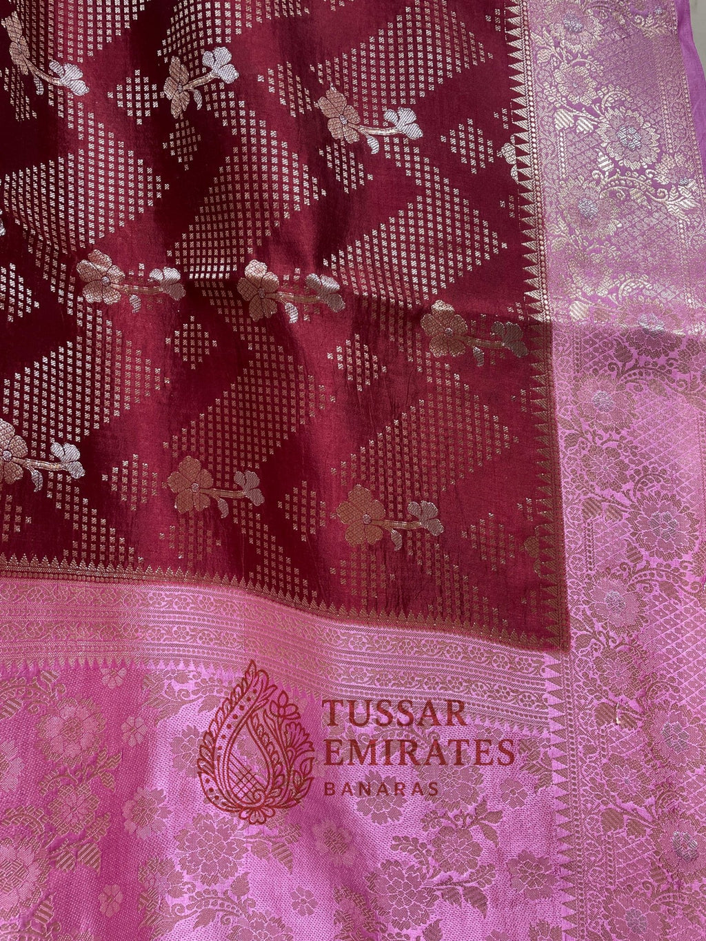 Pure Mango Silk Banarasi Saree - Tussar Emirates