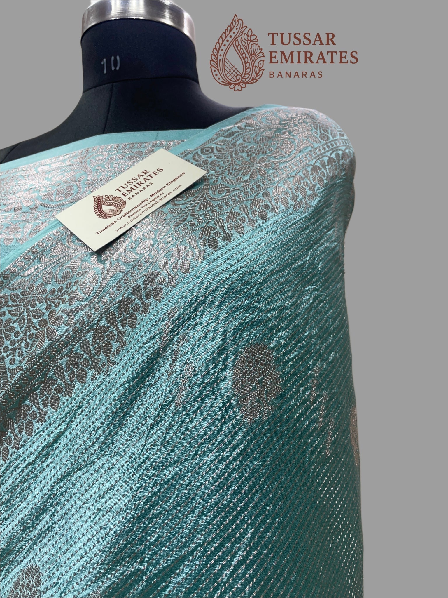 Pure Mango Silk Banarasi Saree - Tussar Emirates